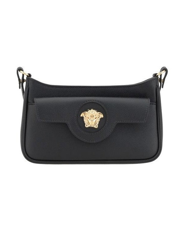 Versace Black Calf Leather Bos Taurus Shoulder Bag Shoulder Bags