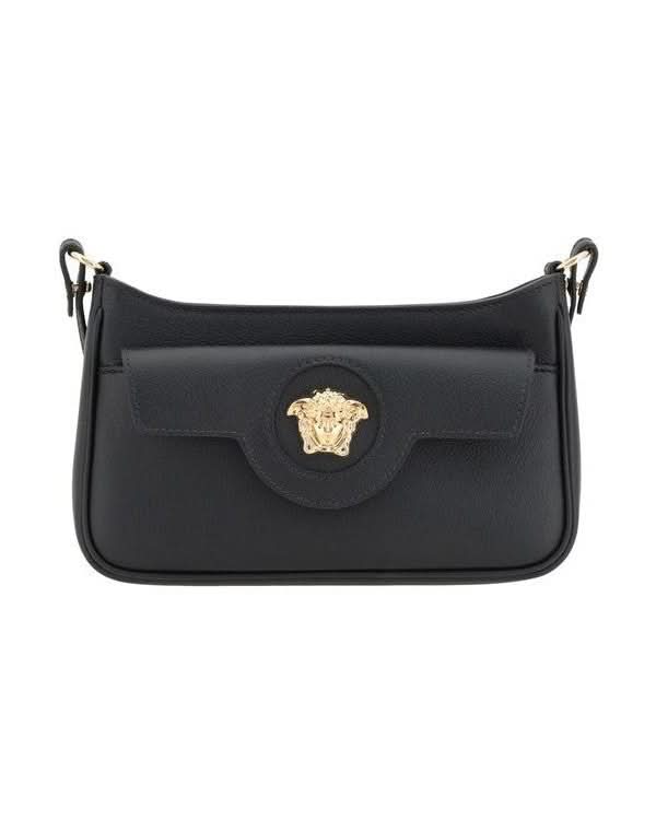 Versace Black Calf Leather Bos Taurus Shoulder Bag Shoulder Bags