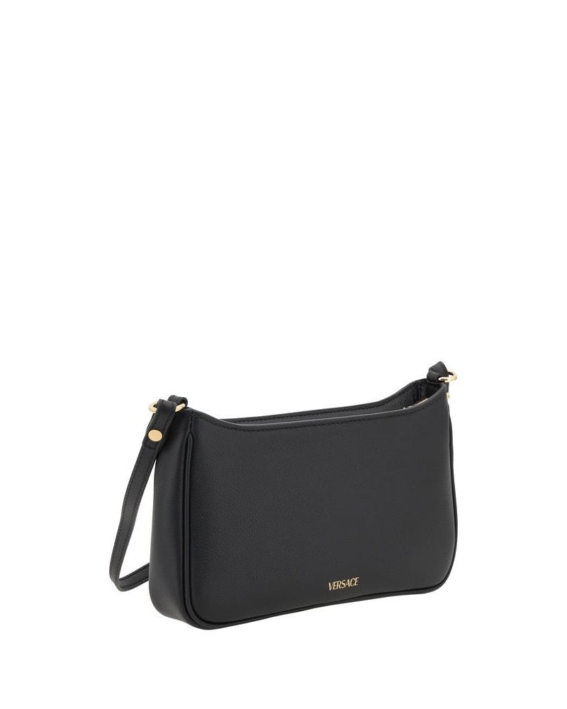 Versace Black Calf Leather Bos Taurus Shoulder Bag Glam Steals