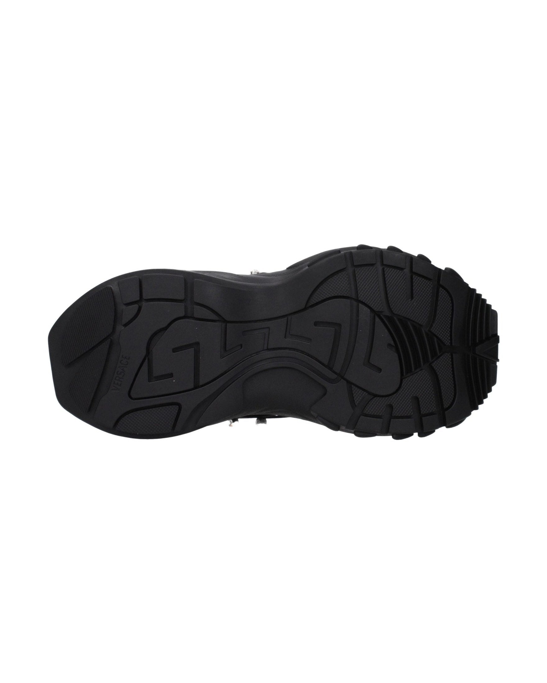 Versace Black Fabric Chunky Sneakers Glam Steals