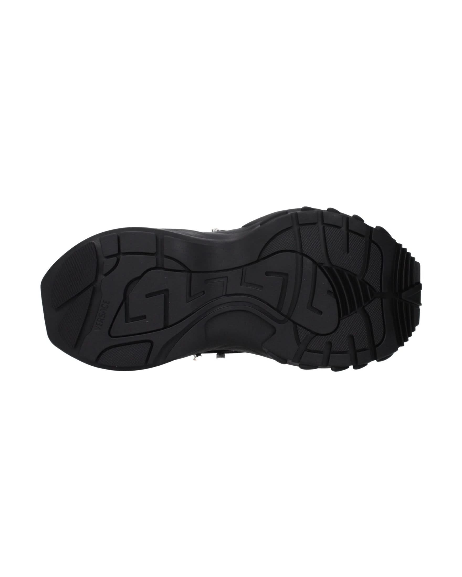Versace Black Fabric Chunky Sneakers Glam Steals