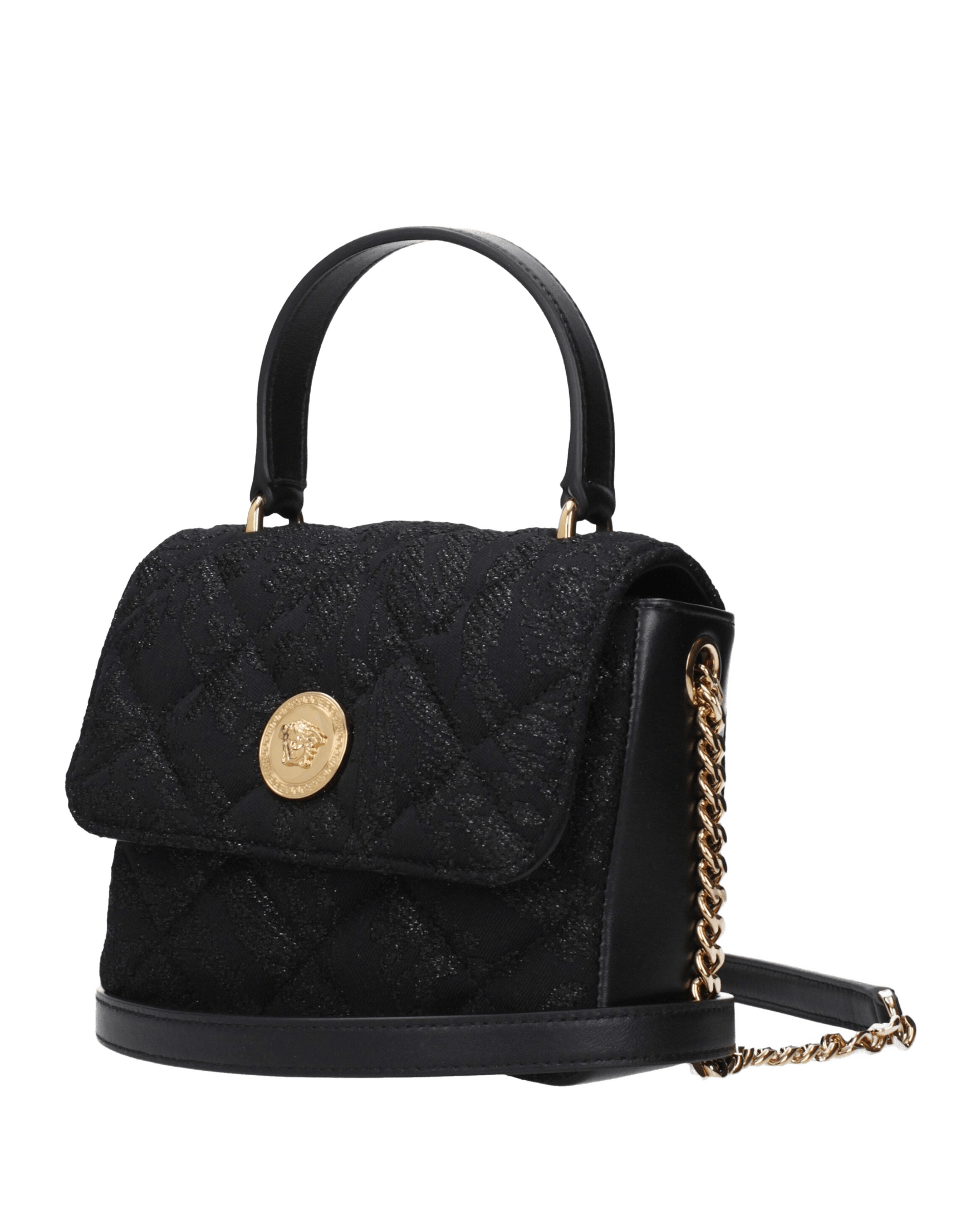 Versace Fabric Black Handbags Glam Steals