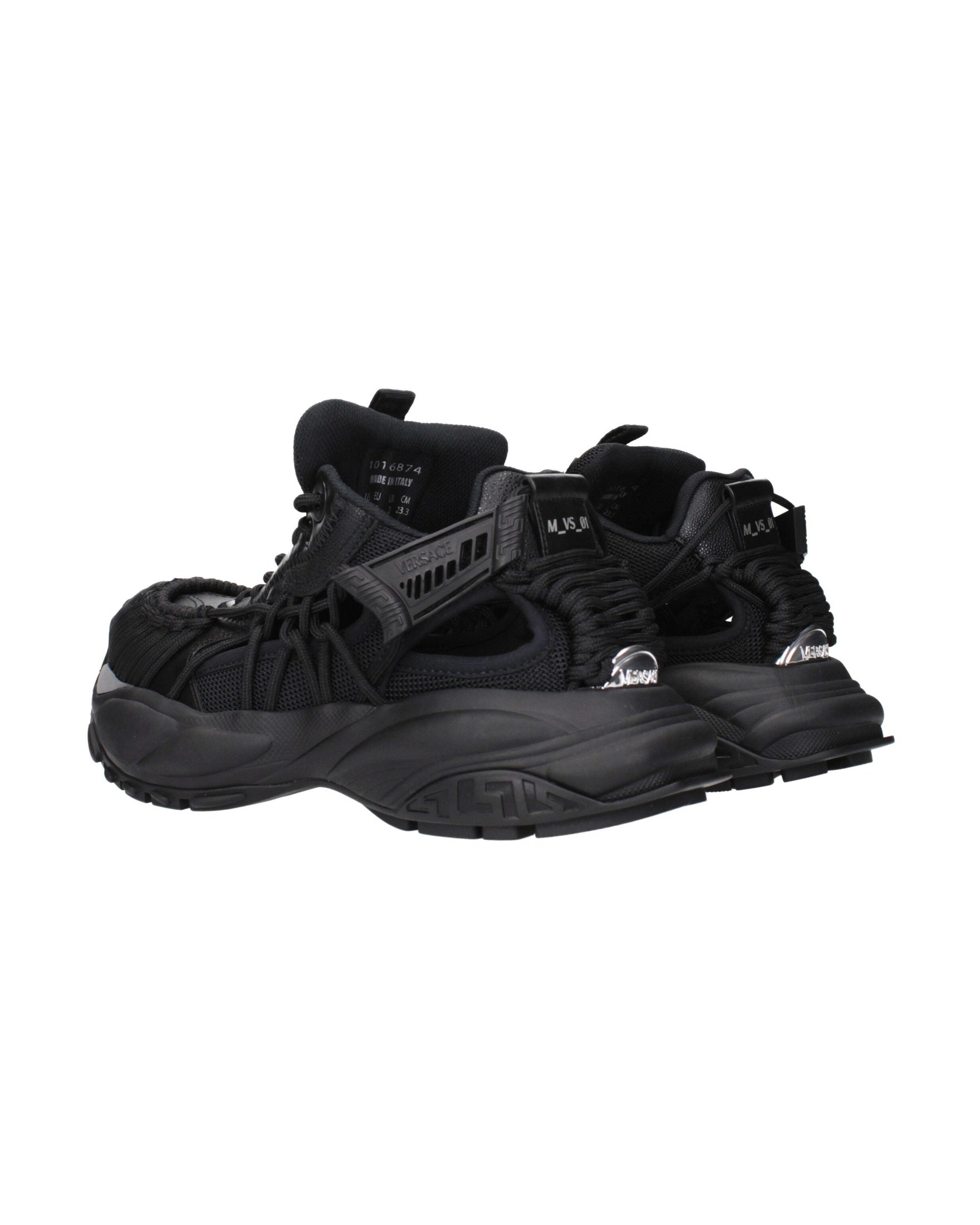 Versace Black Leather Athletic Sneakers Glam Steals