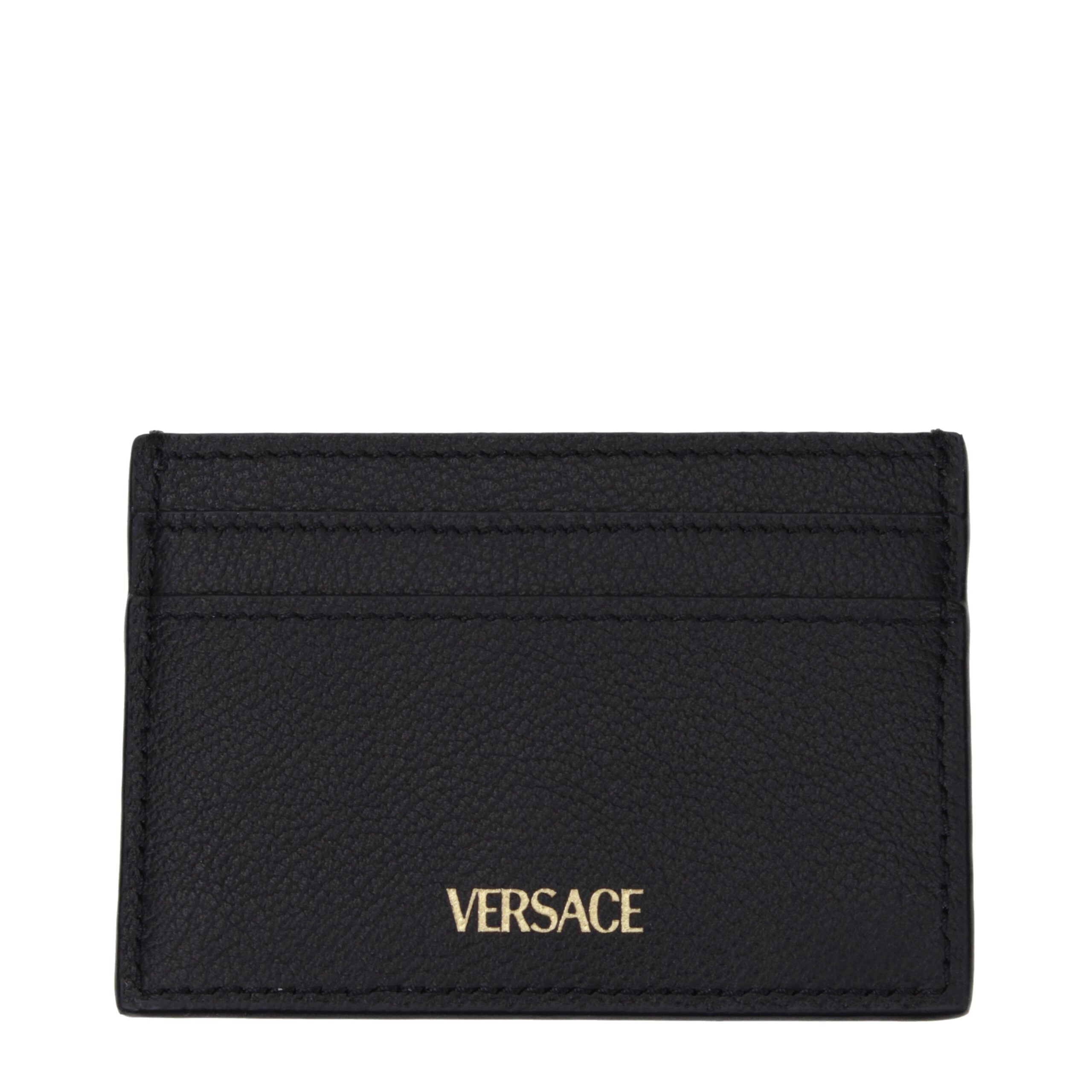 Versace Black Leather Cardholder Glam Steals