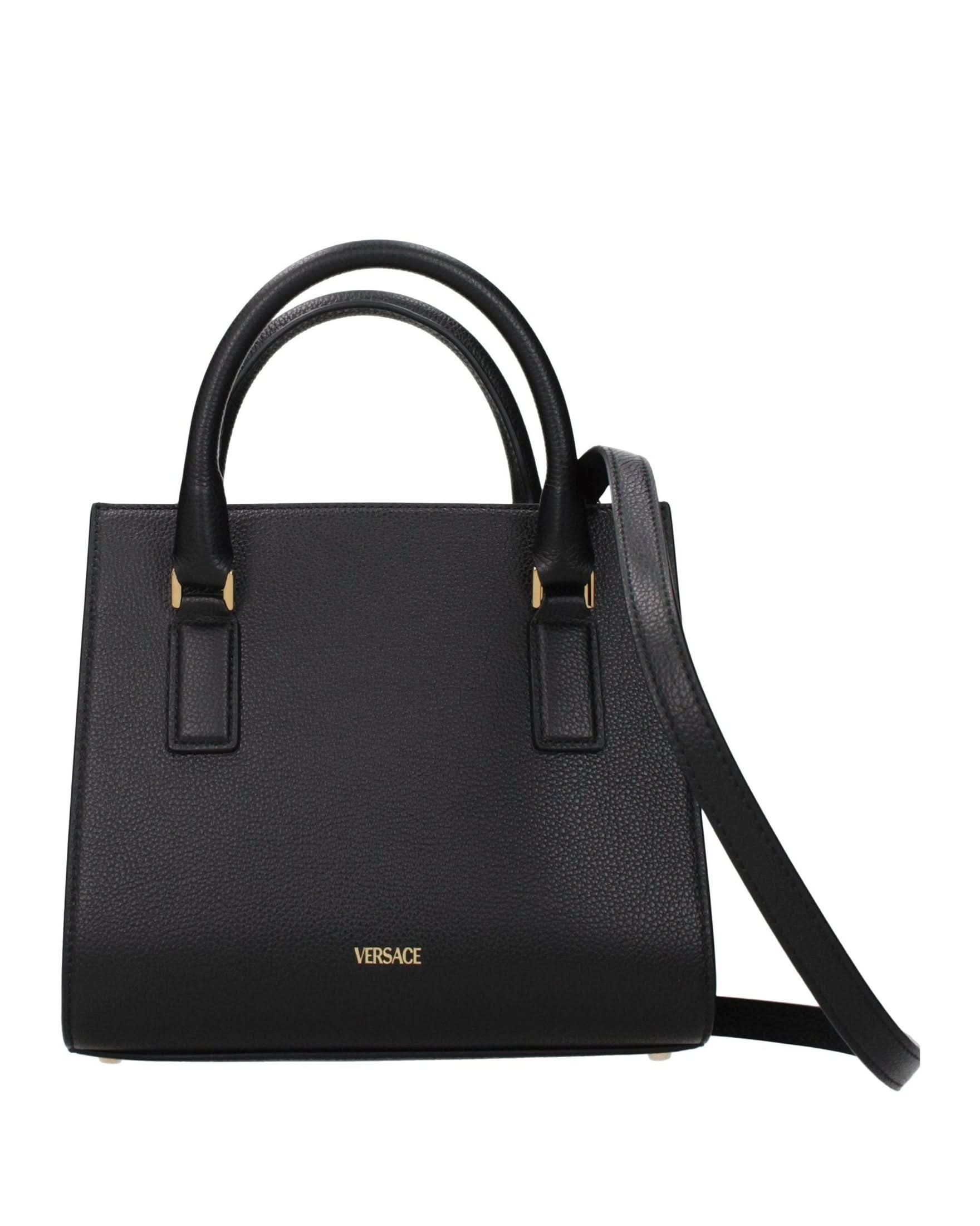Versace Black Leather Handbag Glam Steals