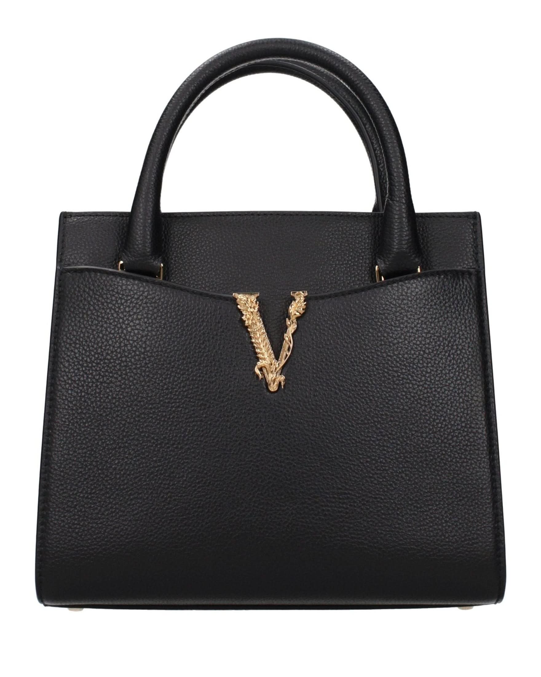 Versace Black Leather Handbag Glam Steals