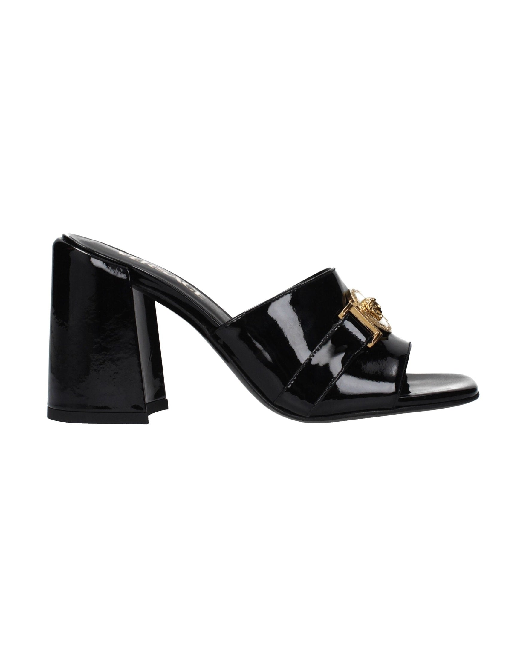Versace Black Leather Platform Sandals Glam Steals