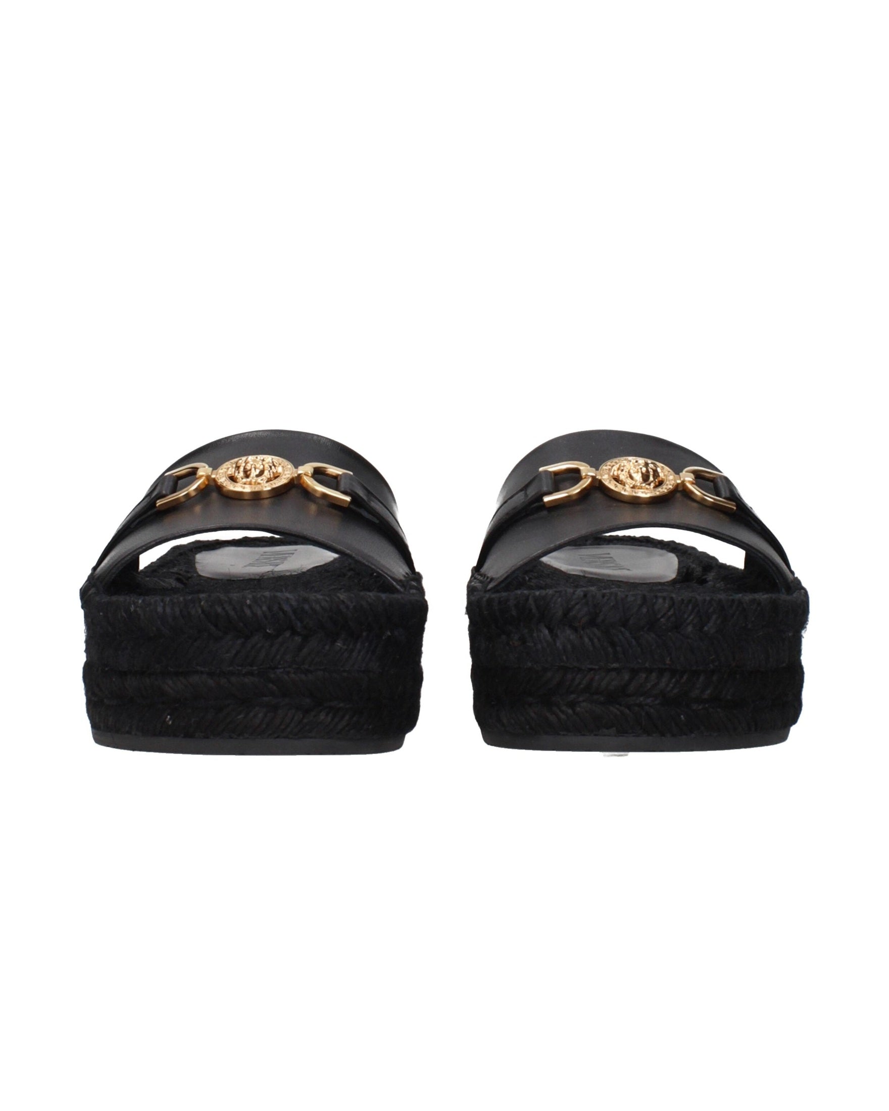 Versace Black Leather Slippers Sandals Glam Steals