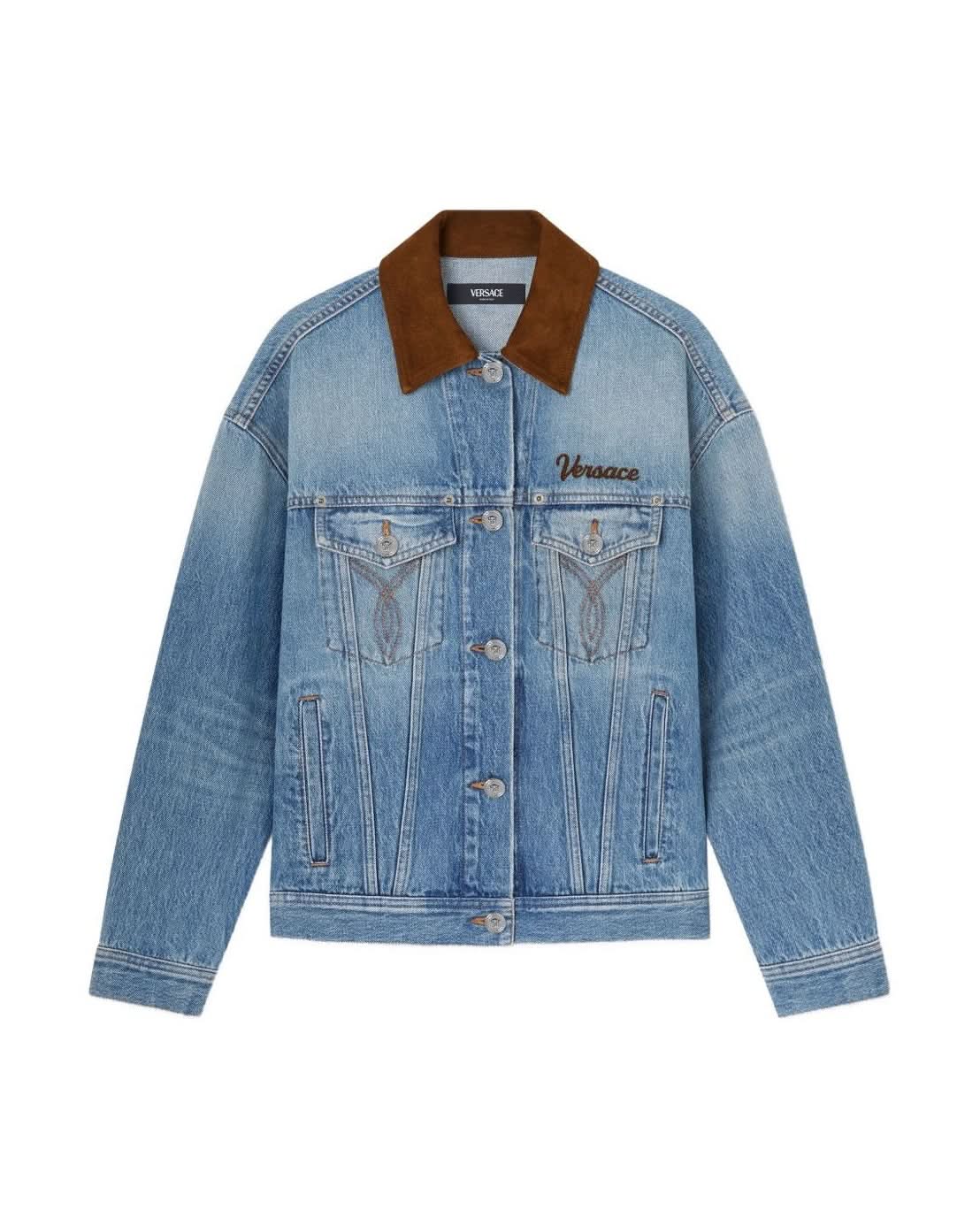 Versace Blue Coat Jackets