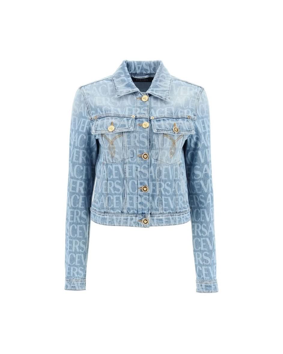 Versace Blue Cotton Denim Jacket