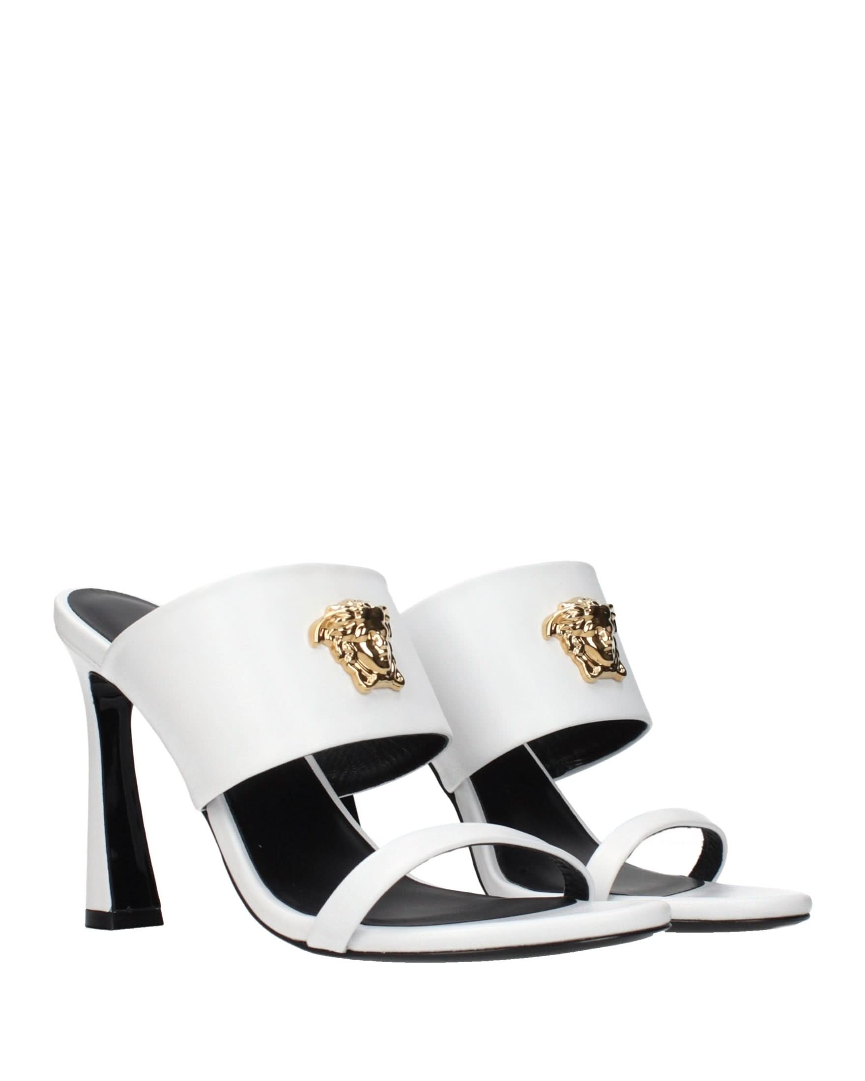 Versace Blue Leather Stiletto Heel Sandals Glam Steals