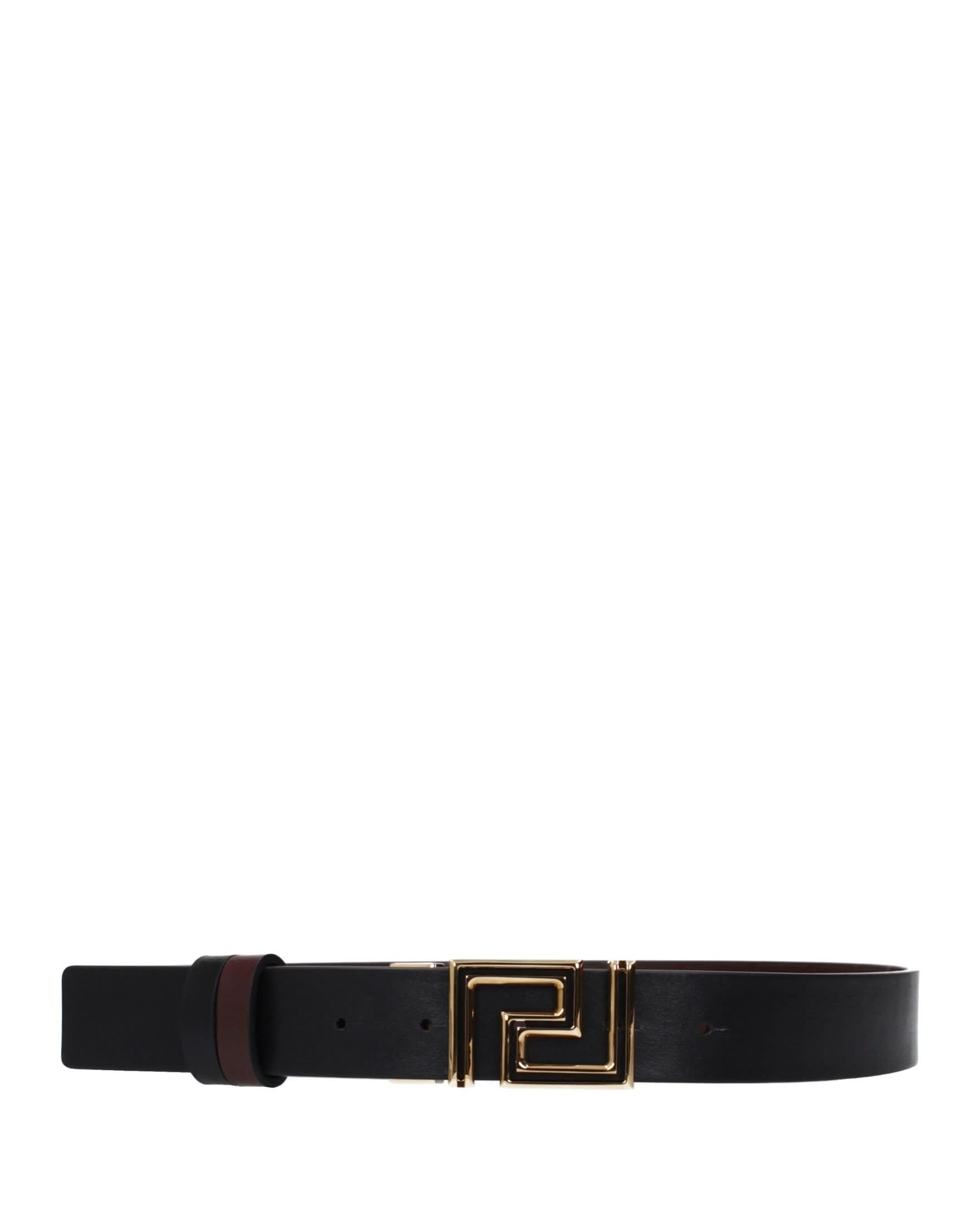 Versace Brown Leather Belt Glam Steals