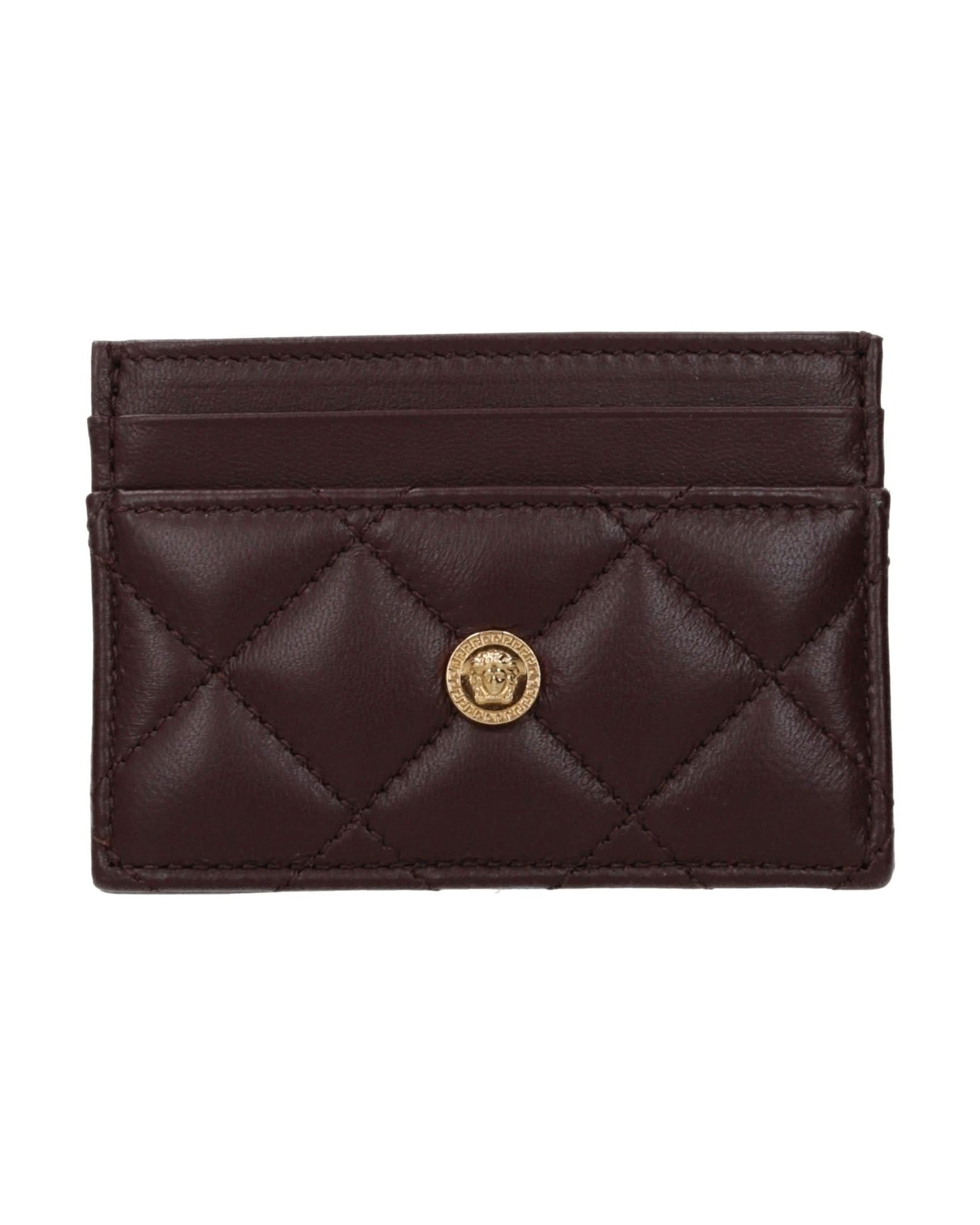 Versace Brown Leather Cardholder Glam Steals