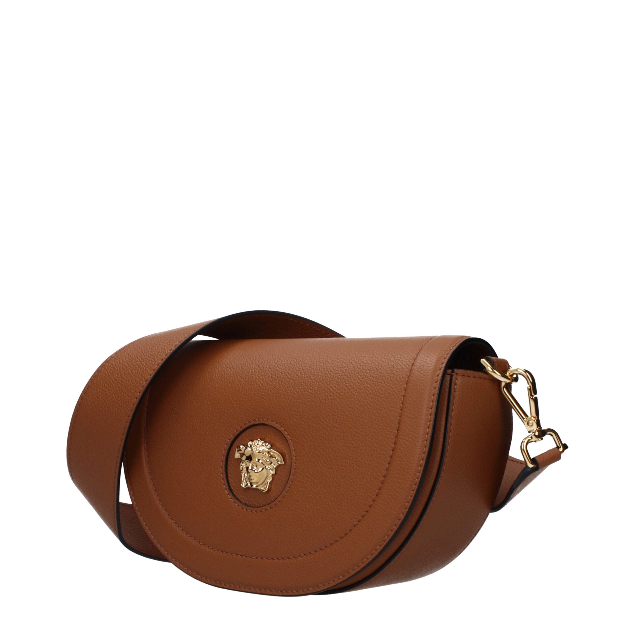Versace Brown Leather Crossbody Bag Glam Steals