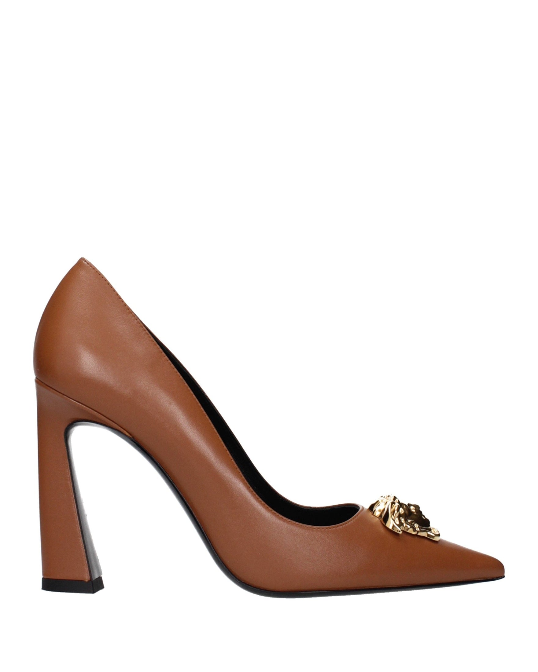 Versace Brown Leather High Heel Pumps Glam Steals
