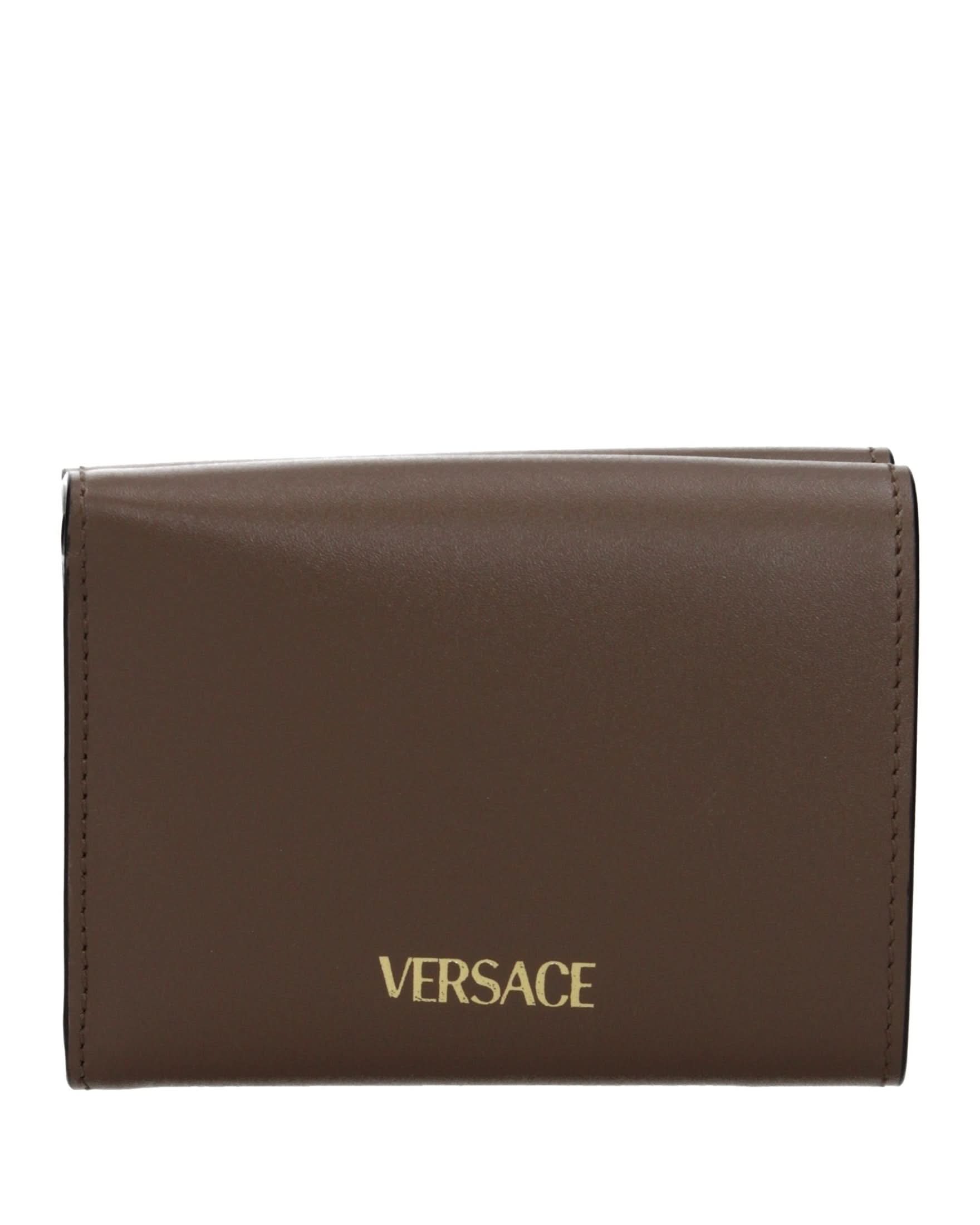 Versace Brown Leather Wallet Glam Steals