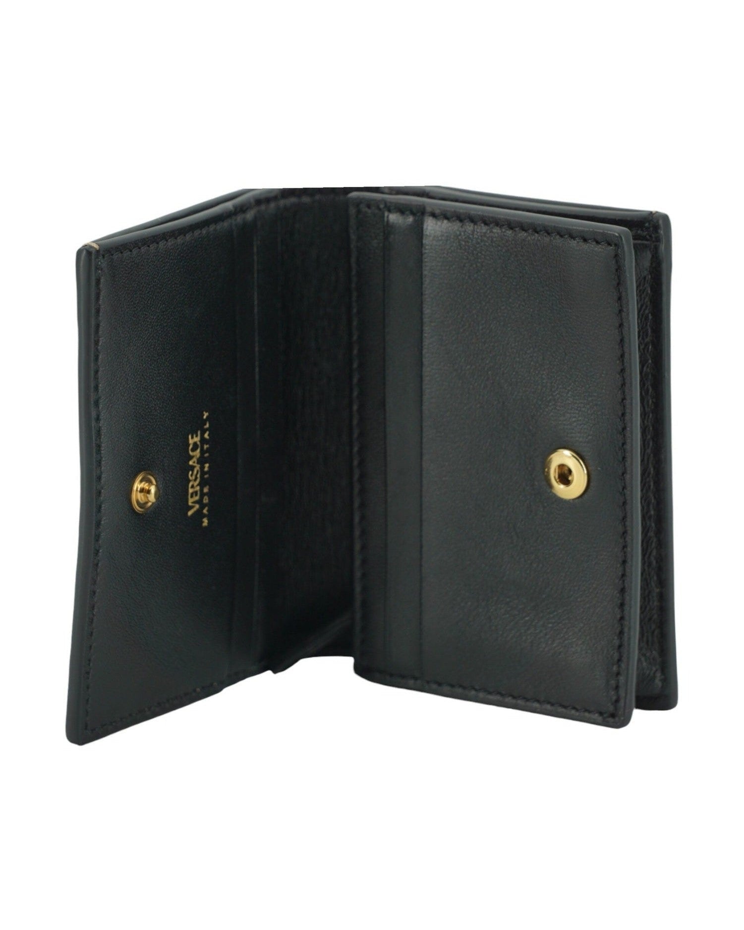 Versace Elegant Compact Leather Wallet Brown Glam Steals