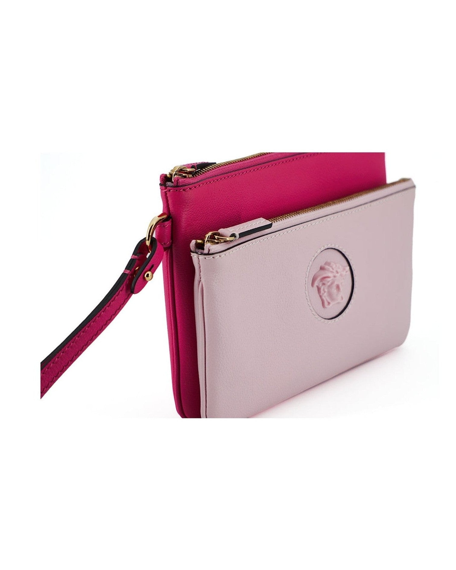 Versace Elegant Leather Pouch Pink Clutch Glam Steals