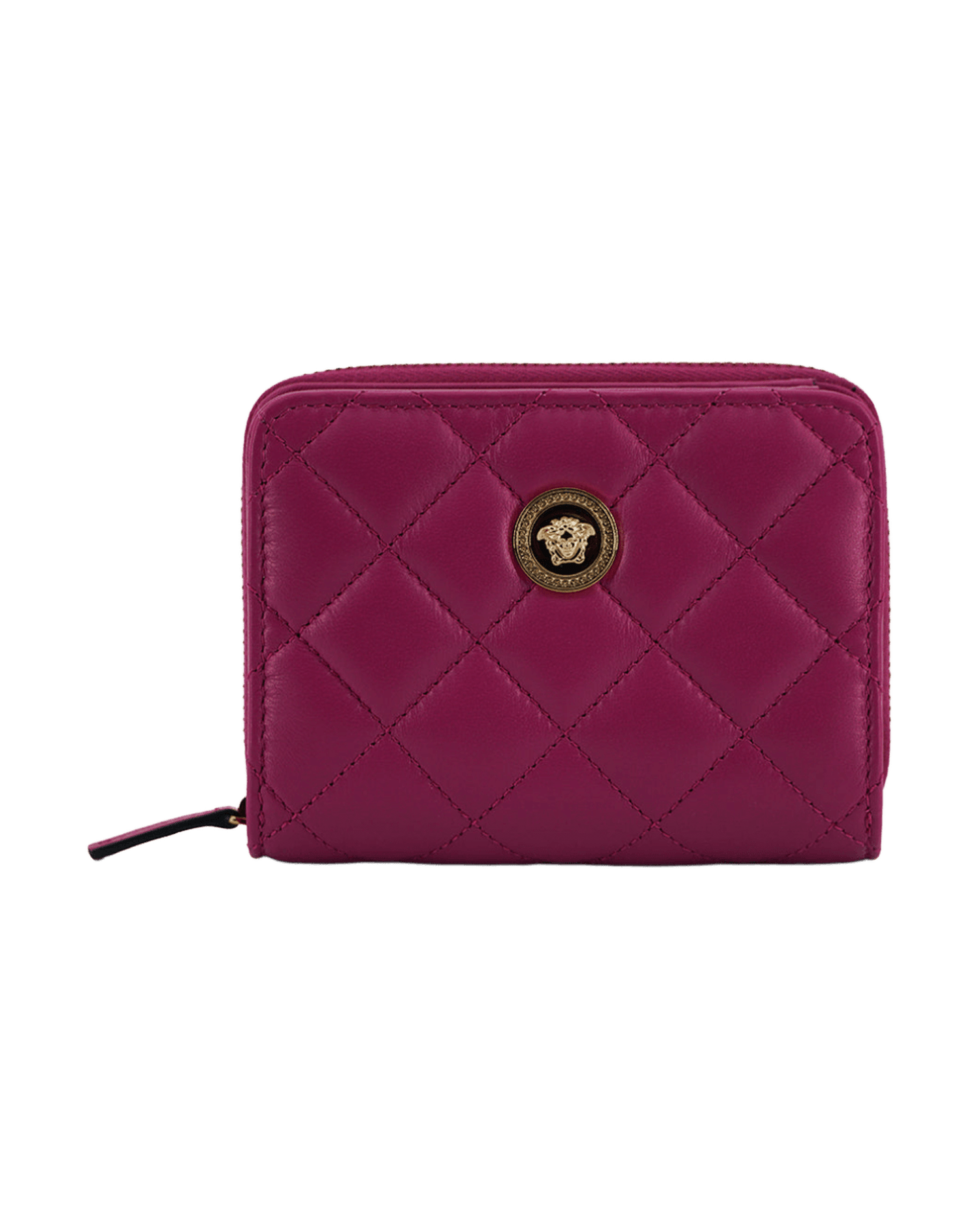 Versace Elegant Purple Quilted Leather Wallet Wallets