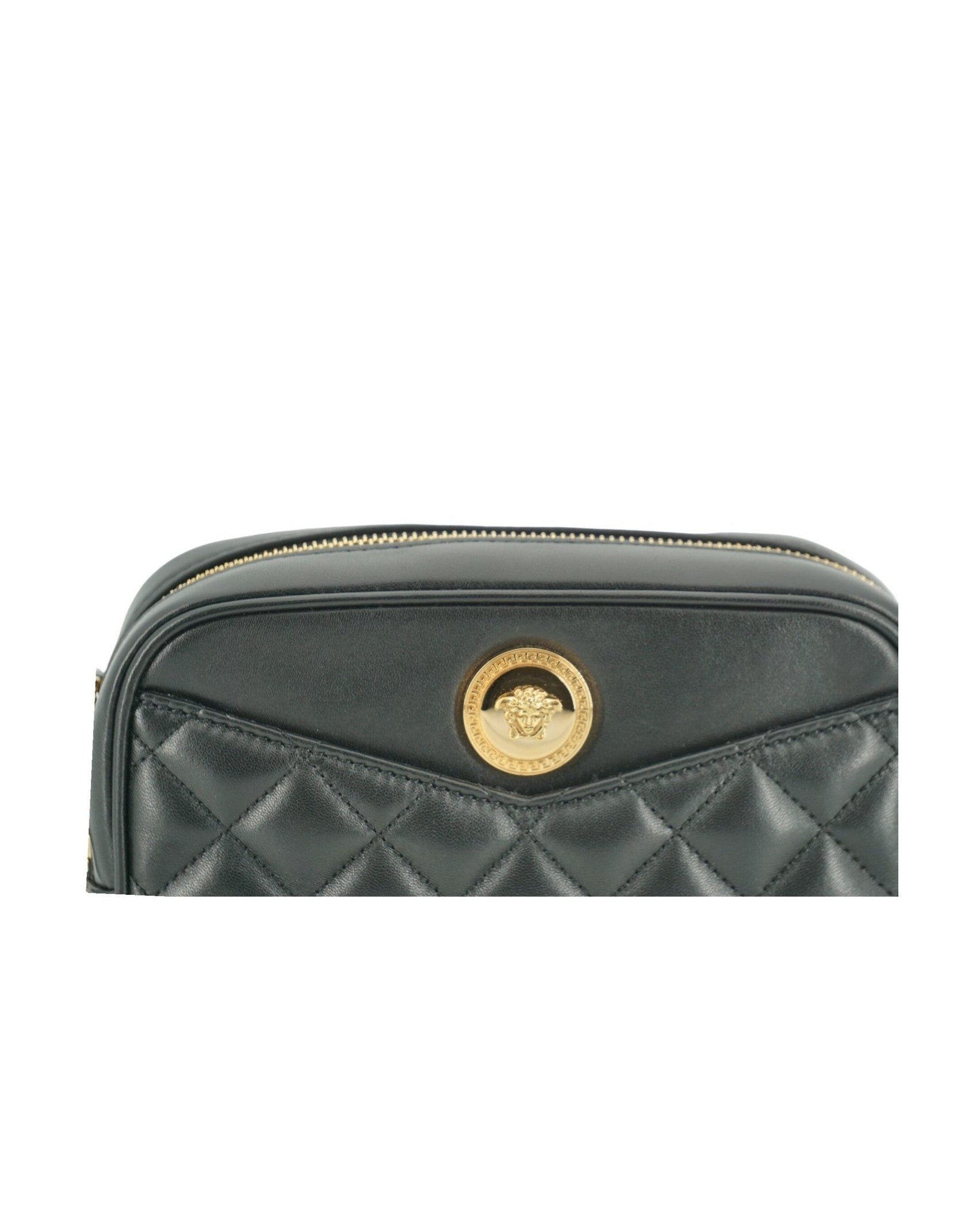 Versace Elegant Small Leather Crossbody Black Bag Glam Steals
