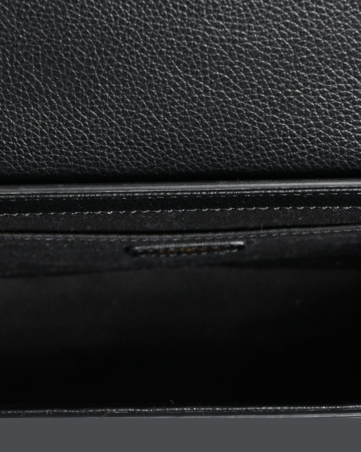Versace Black Leather Grainy Calf Logo Crossbody Shoulder Bag Cross Body Bags