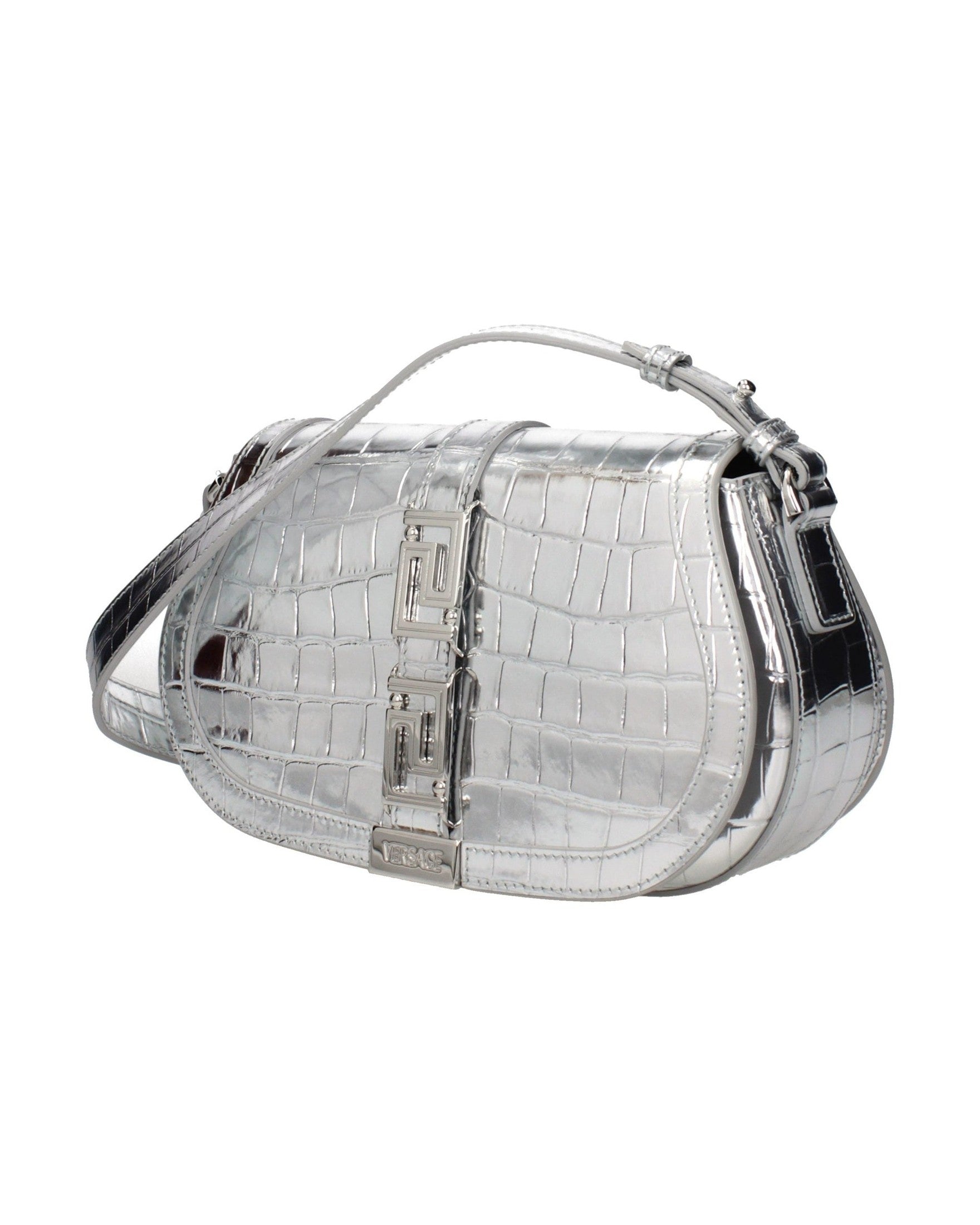 Versace Gray Leather Shoulder Bag Glam Steals