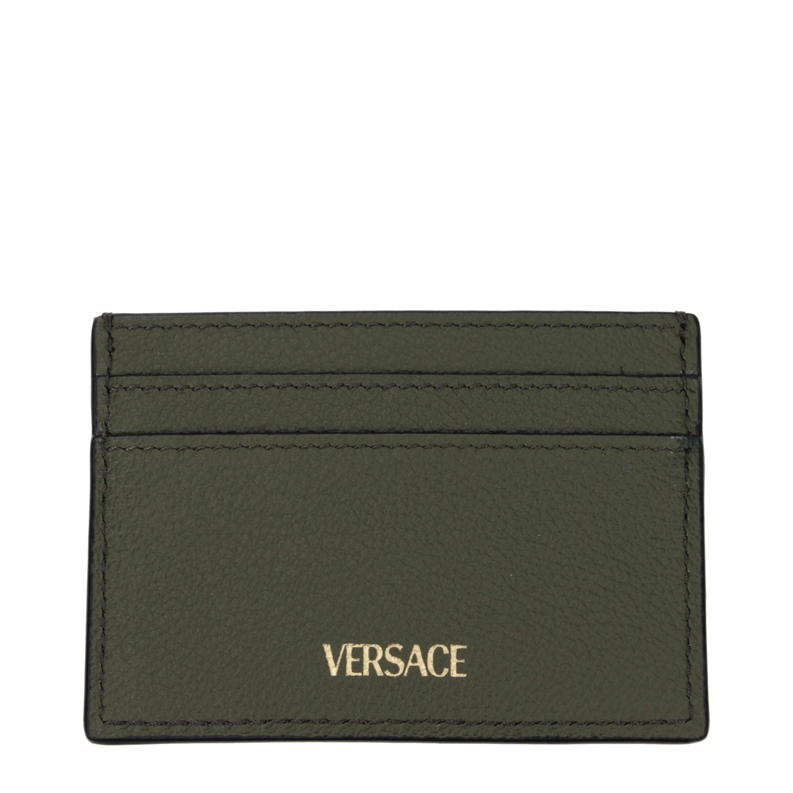 Versace Green Leather Cardholder Glam Steals