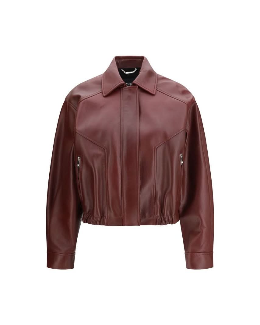 Versace Leather Bordeaux Jacket