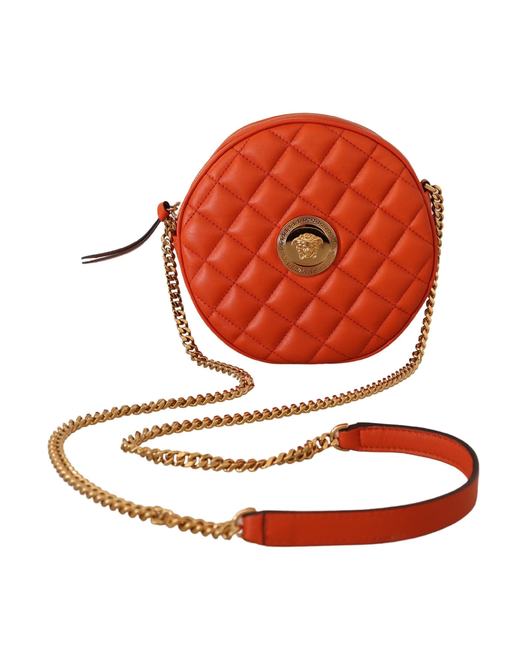 Versace Leather Elegant Round Nappa Crossbody Bag Glam Steals