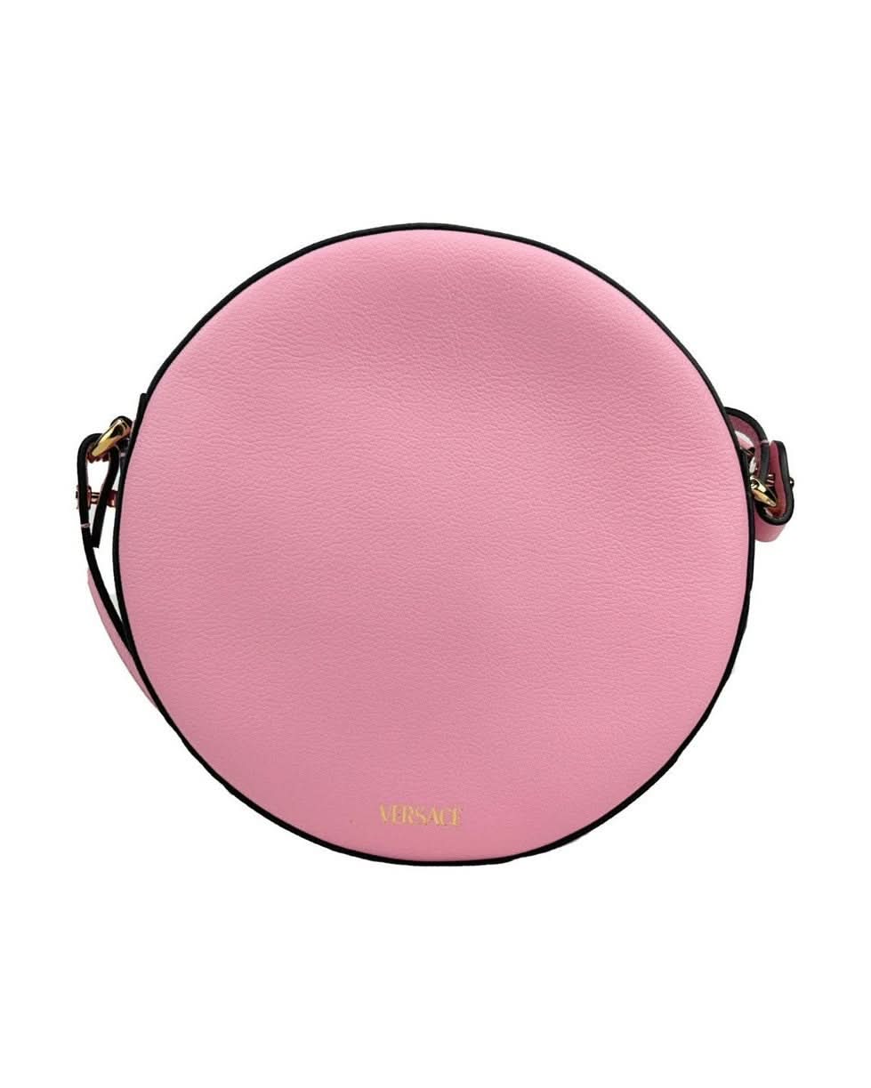 Versace Leather Round Disco Camera Case Crossbody Bag Glam Steals