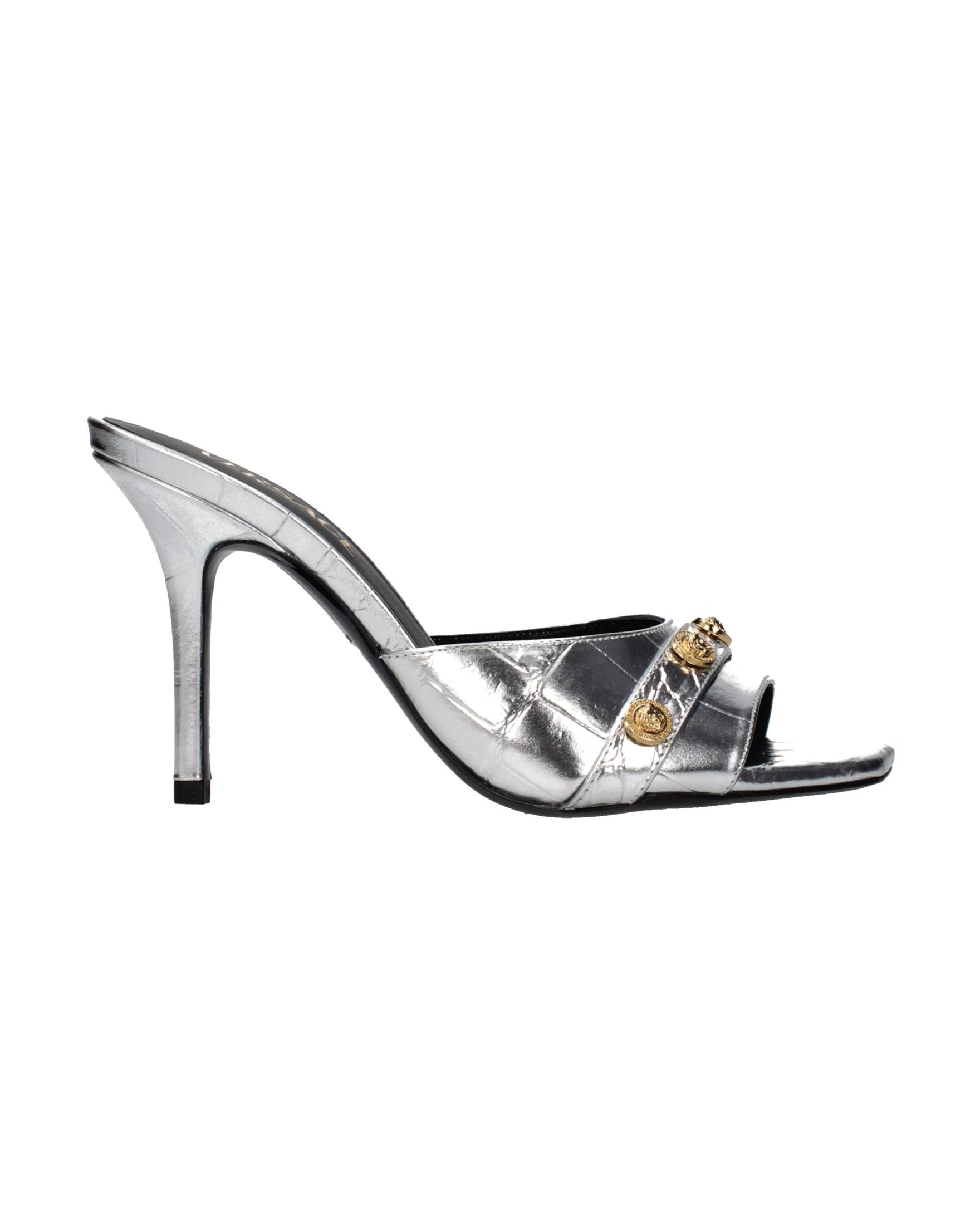 Versace Leather Stiletto Heel Sandals Glam Steals