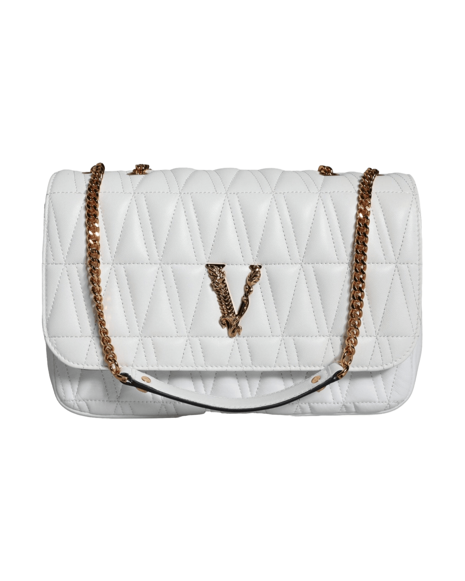 Versace Mini White Nappa Leather Crossbody Shoulder Bag Glam Steals