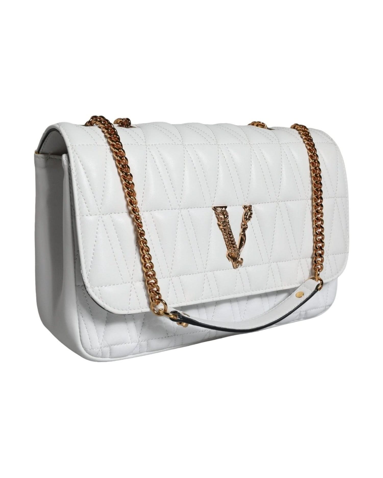 Versace Mini White Nappa Leather Crossbody Shoulder Bag Shoulder Bags