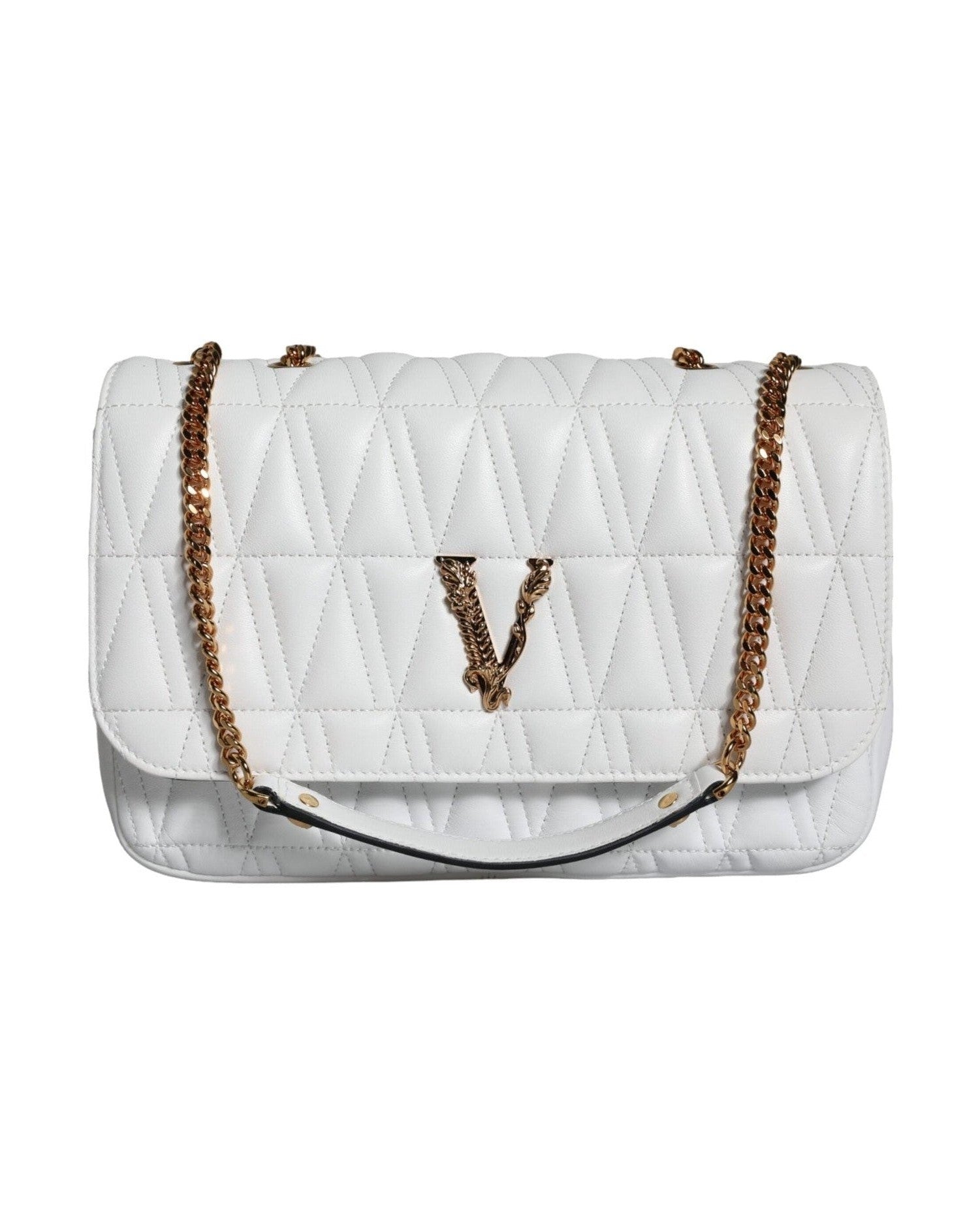 Versace Mini Nappa Leather Crossbody Shoulder White Bag Glam Steals