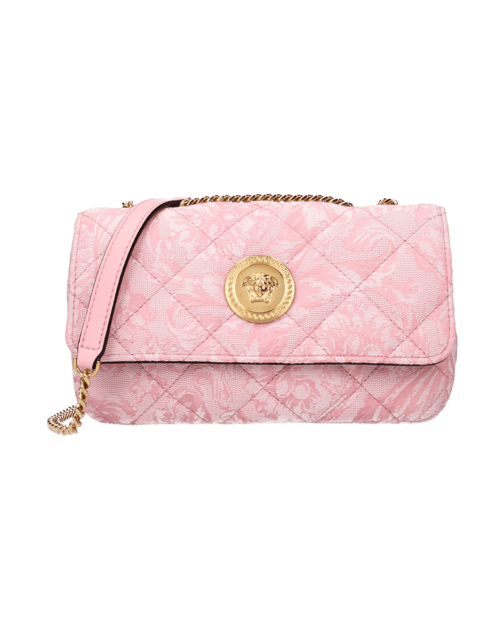 Versace Pink Fabric Shoulder Bag Glam Steals