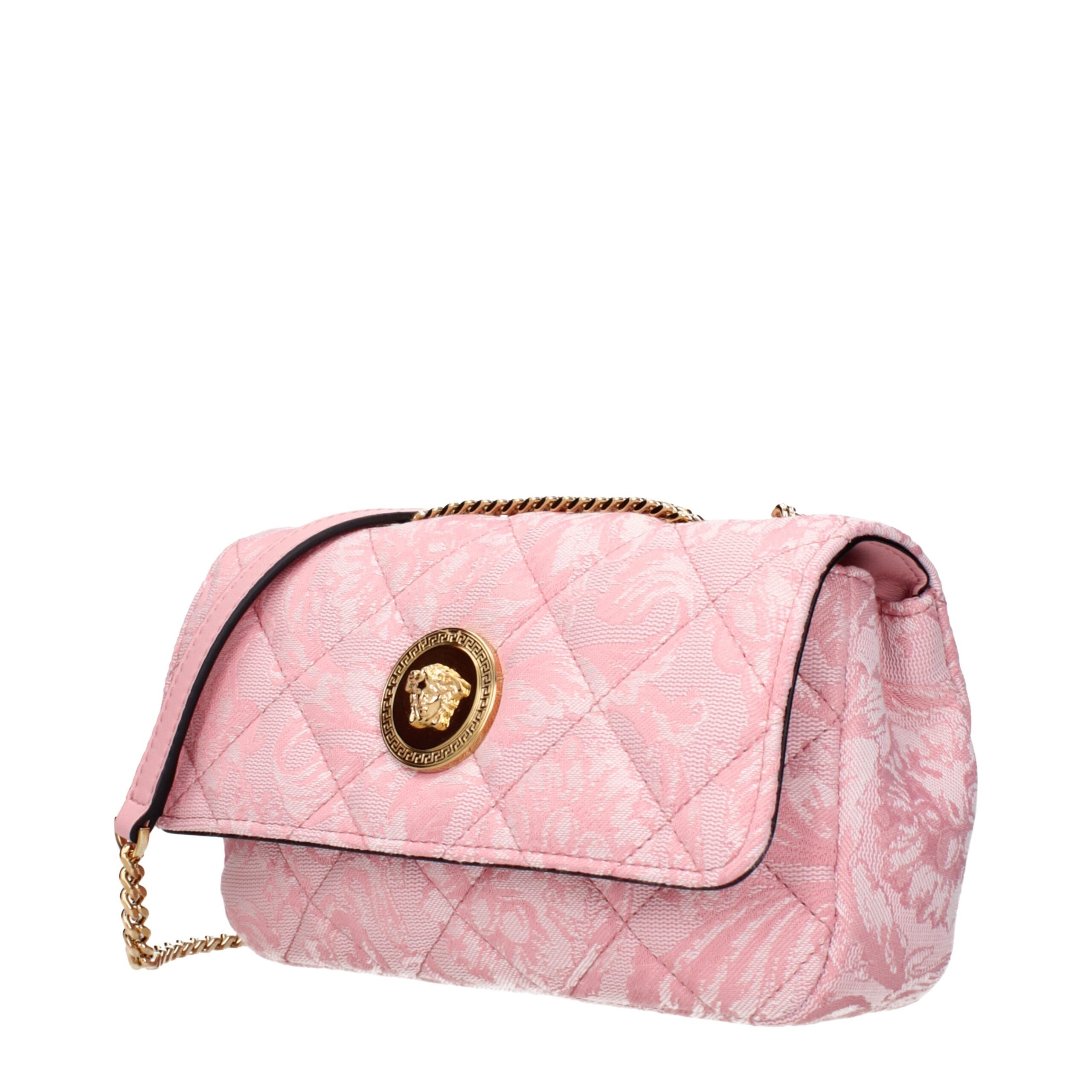 Versace Pink Fabric Shoulder Bag Glam Steals
