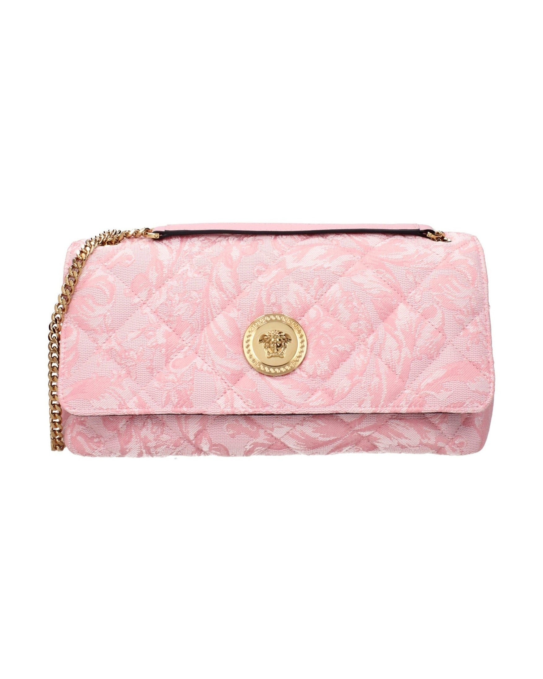 Versace Pink Fabric Shoulder Bag Glam Steals