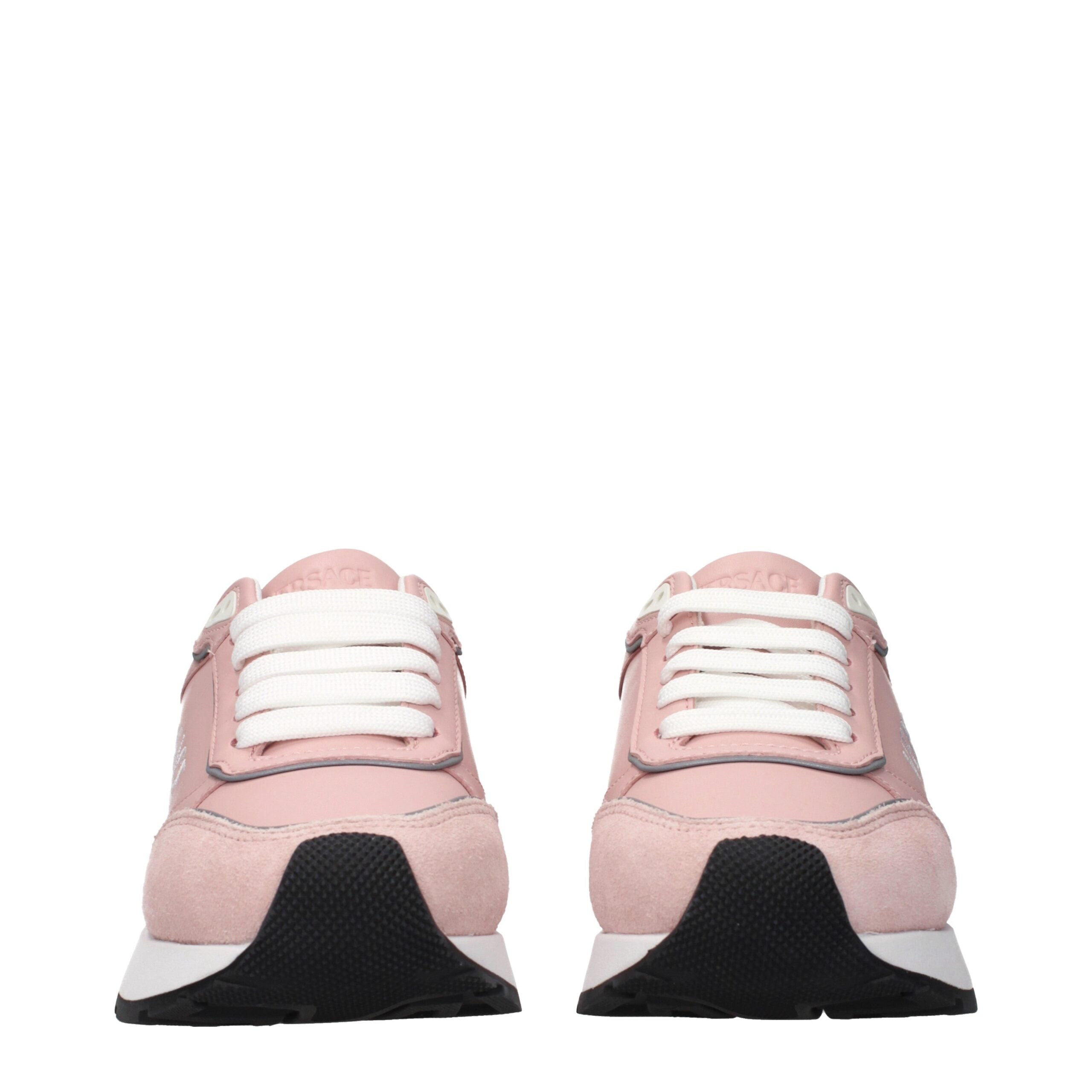 Versace Pink Leather Low Top Sneakers Glam Steals