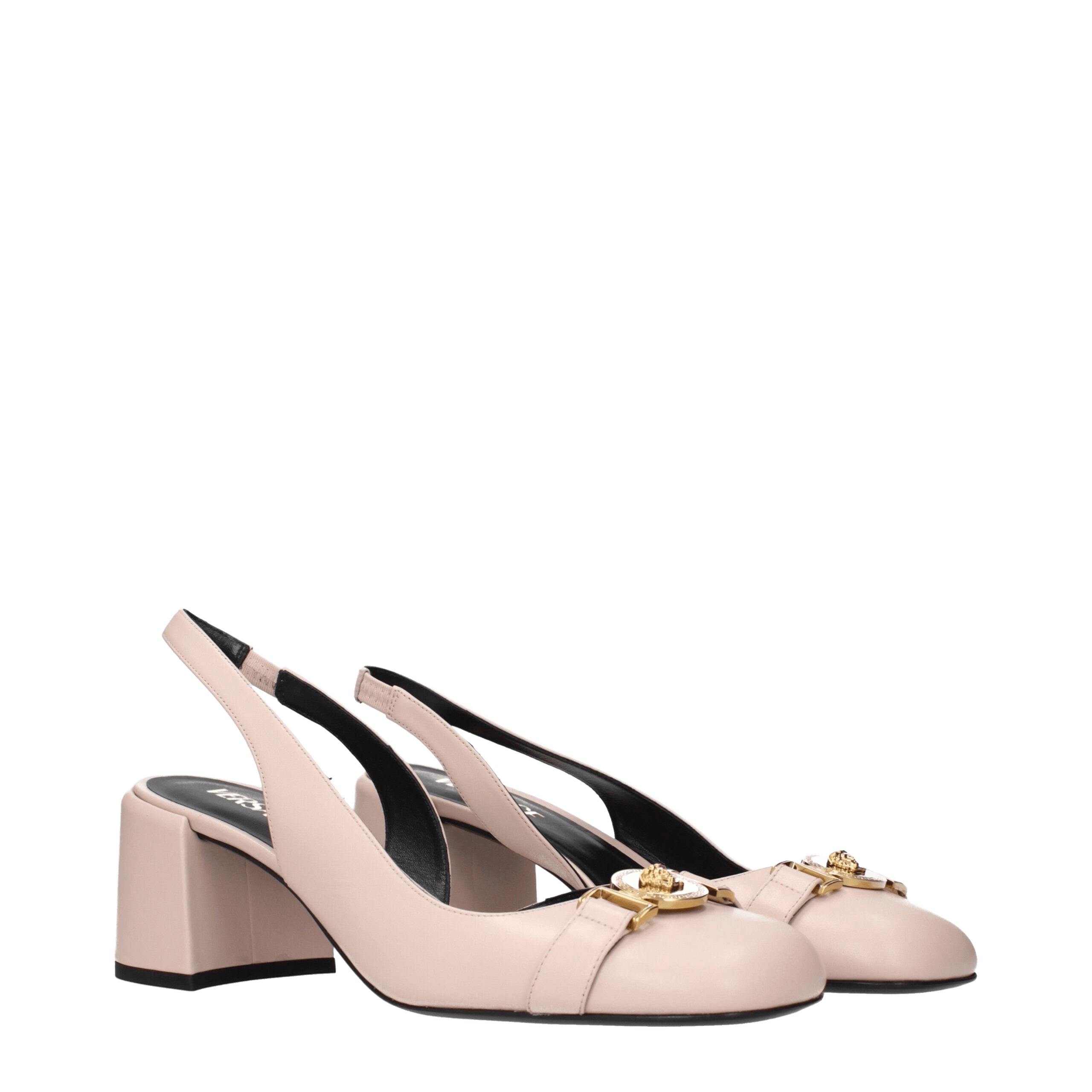 Versace Pink Leather Mid Heel Pumps Glam Steals