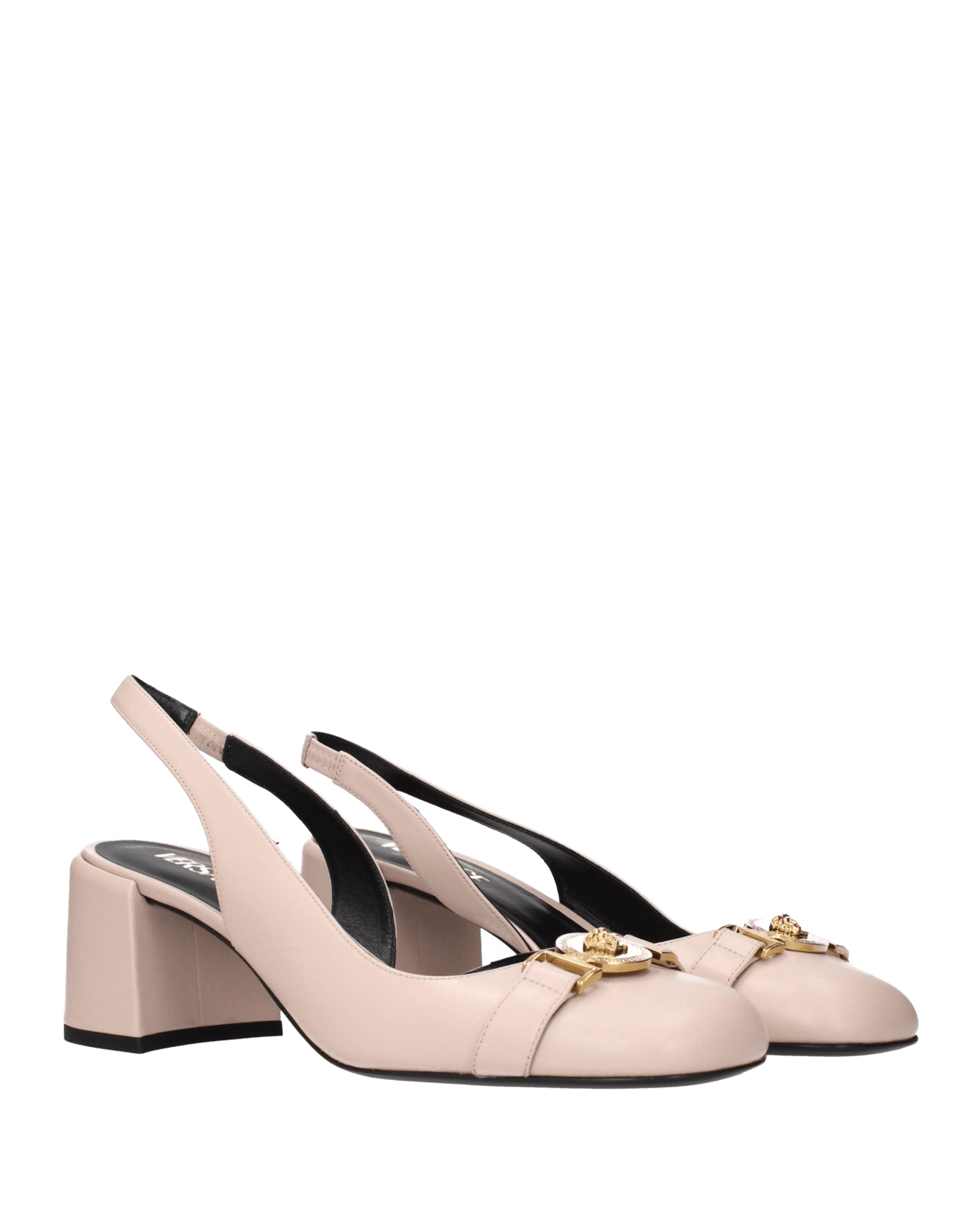 Versace Leather Pink Mid Heel Pumps Glam Steals