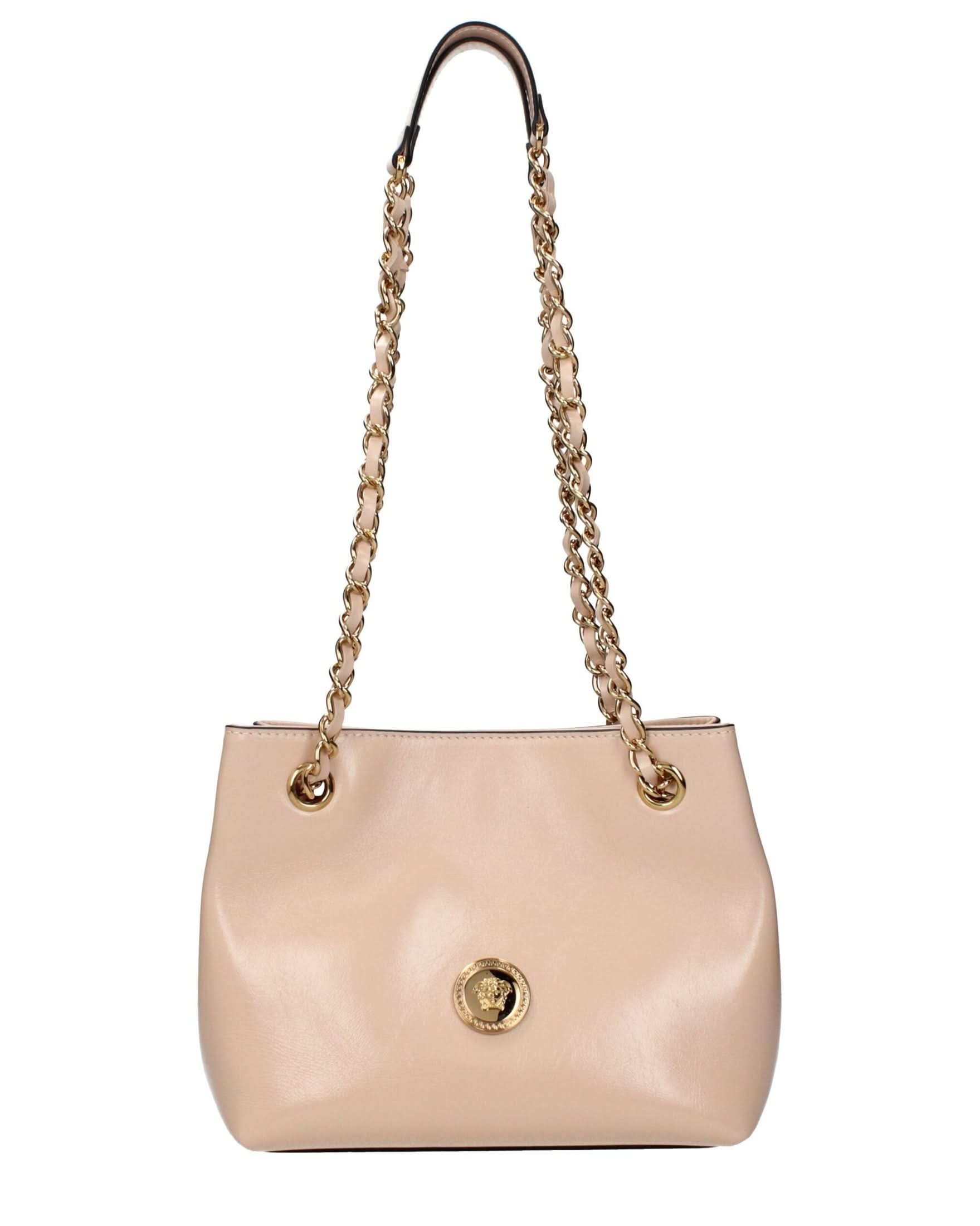 Versace Pink Leather Shoulder Bag