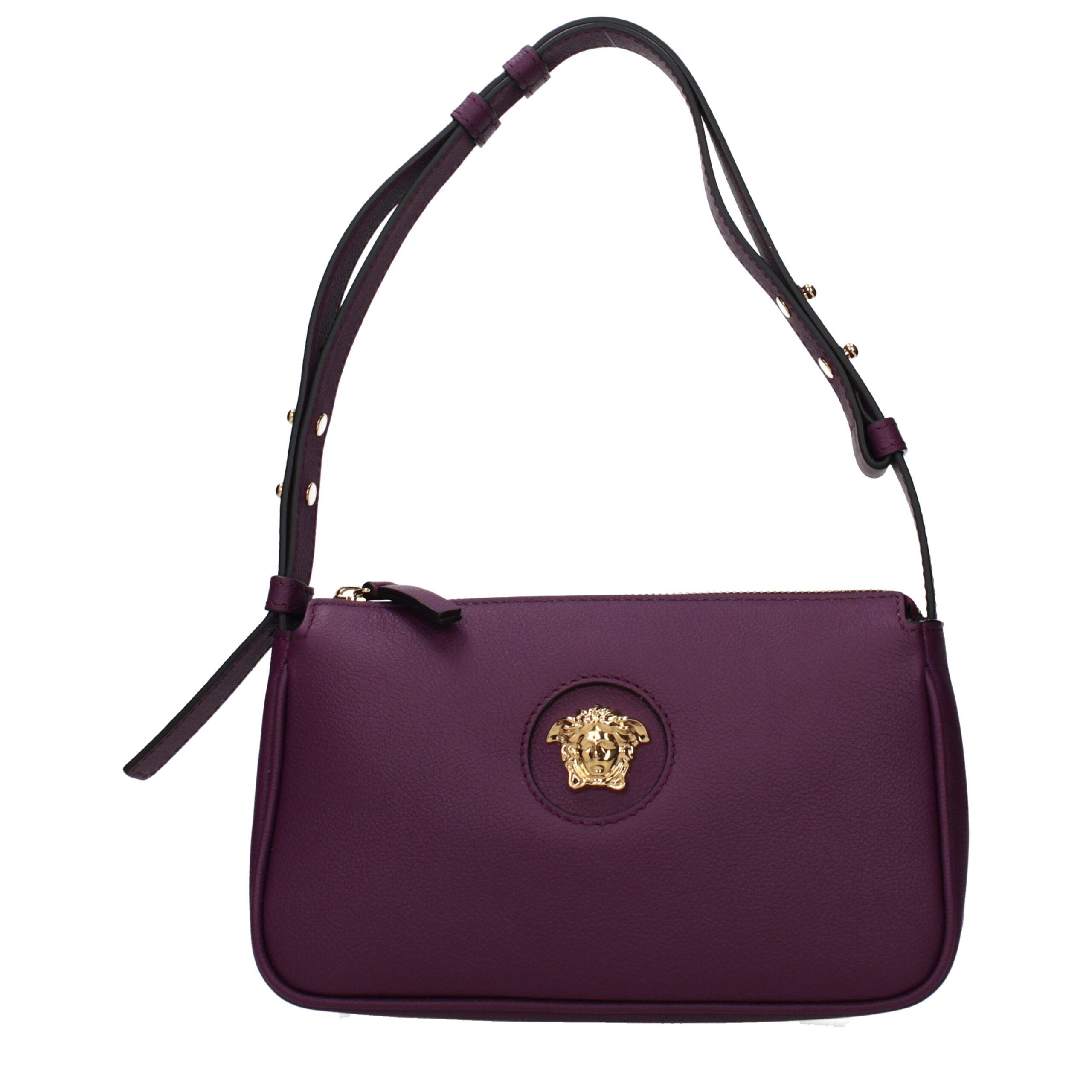 Versace Purple Leather Shoulder Bag Glam Steals
