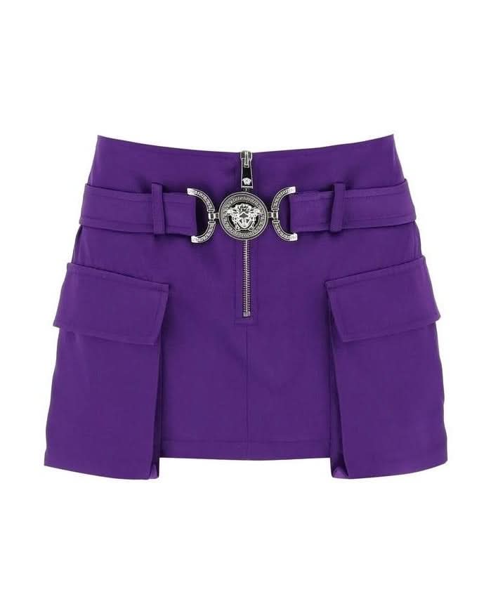 Versace Purple Viscose Mini Skirt Glam Steals
