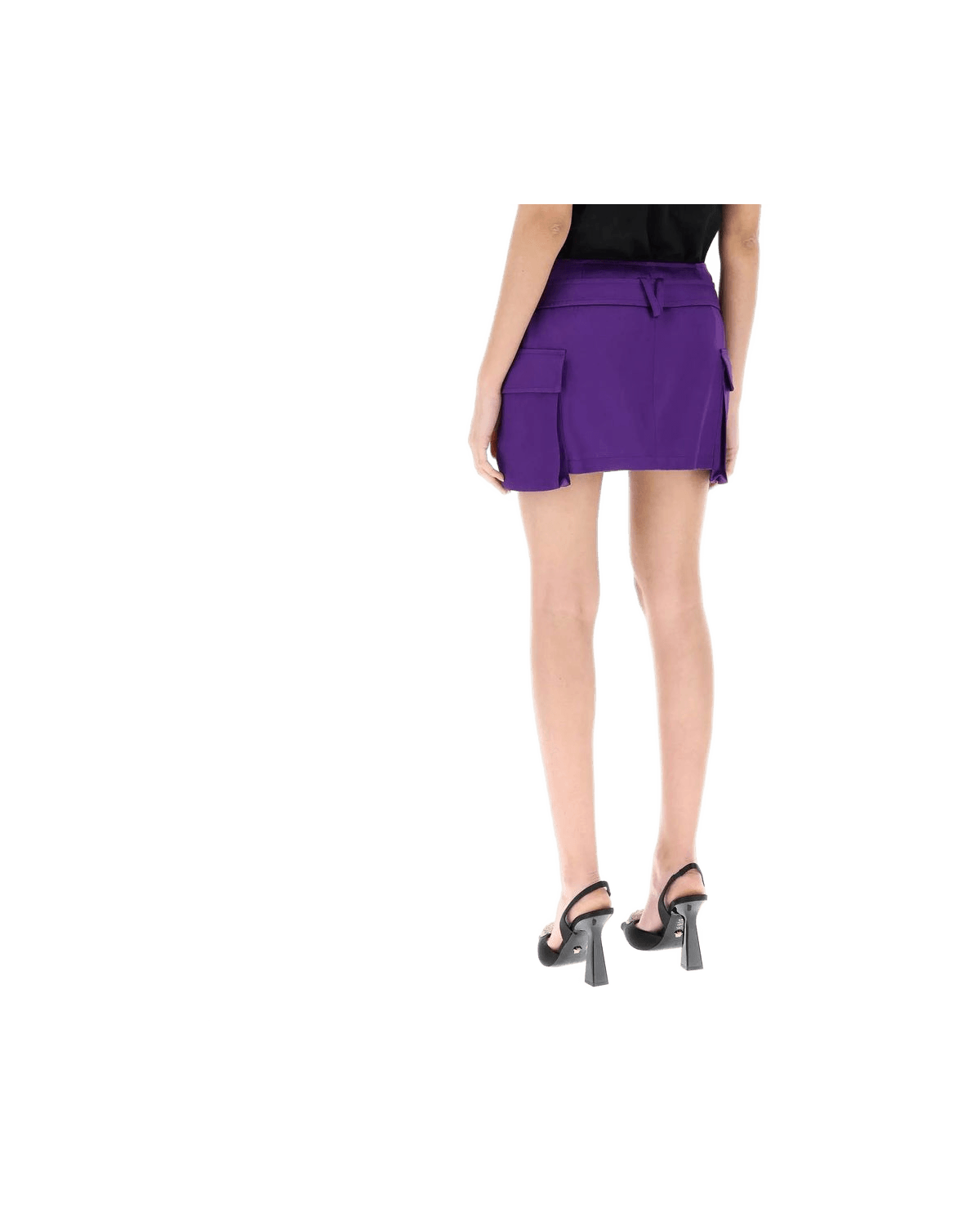 Versace Purple Viscose Mini Skirt Glam Steals