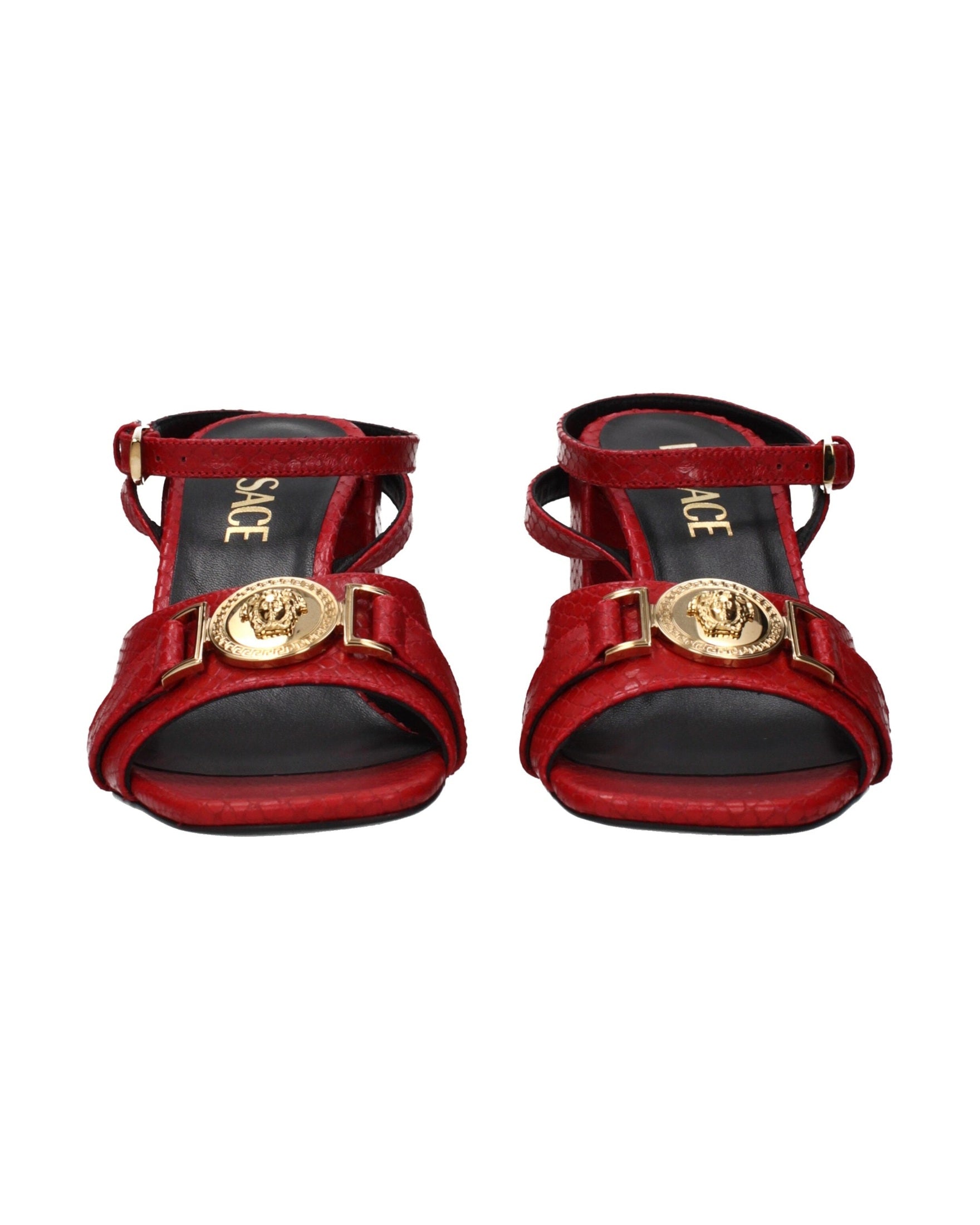 Versace Red Leather Platform Sandals Glam Steals
