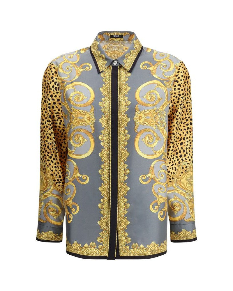 Versace Silk Cheetah Foulard Shirt Glam Steals