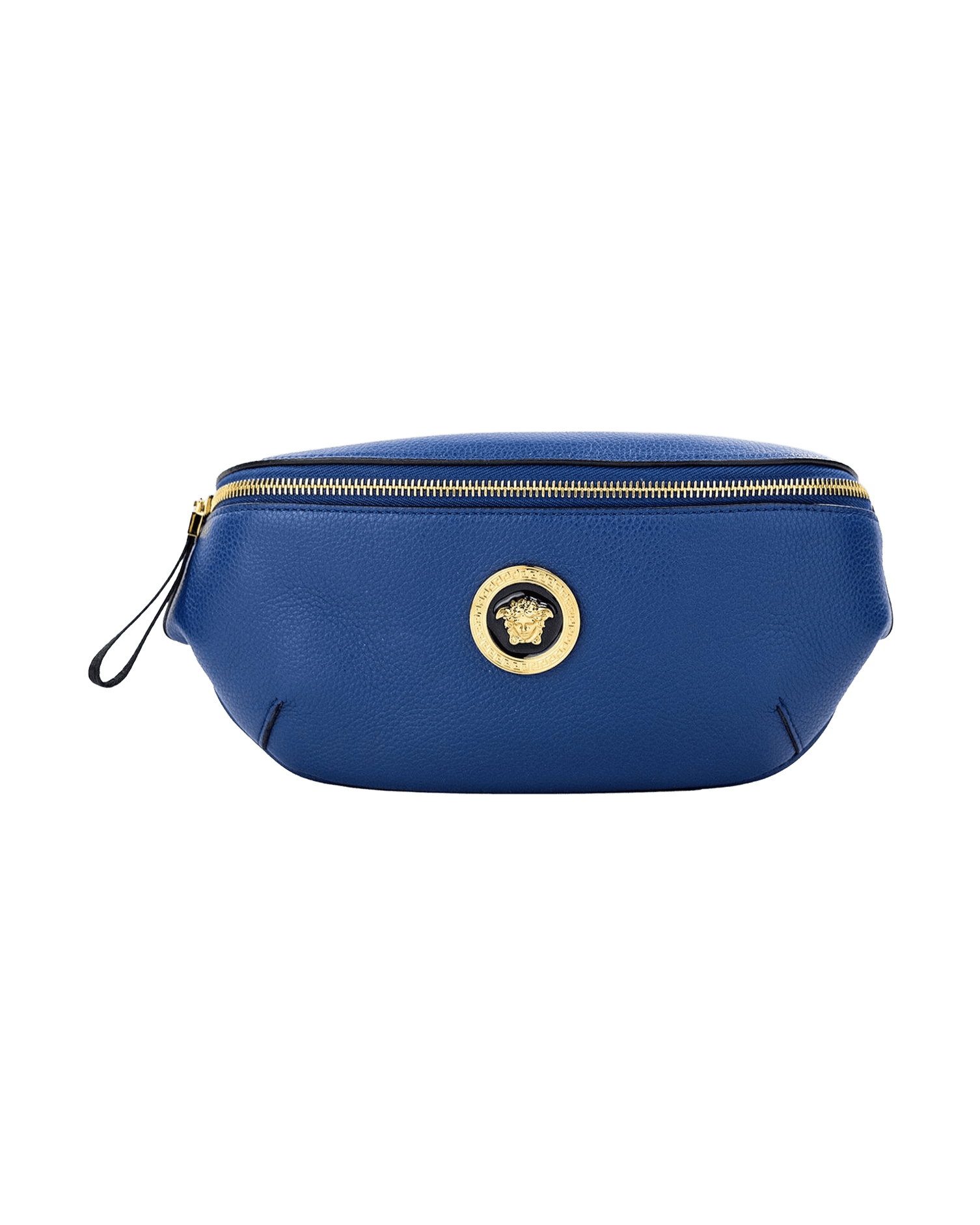 Versace Small Calf Leather Medusa Pendant Fanny Waist Pack Belt Navy Bag Glam Steals