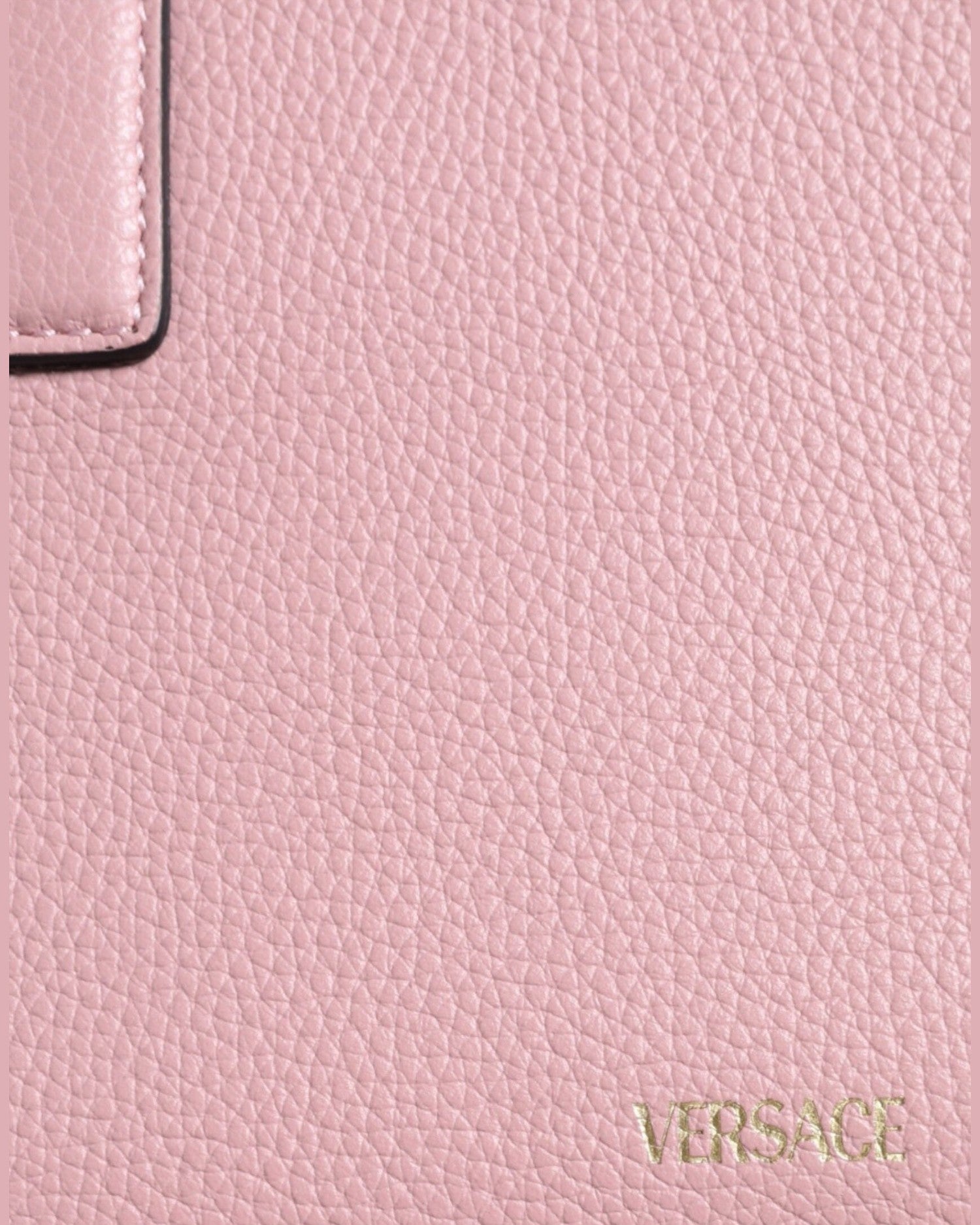 Versace Small Top Handle Grainy Calf Leather Crossbody Pink Bag Glam Steals