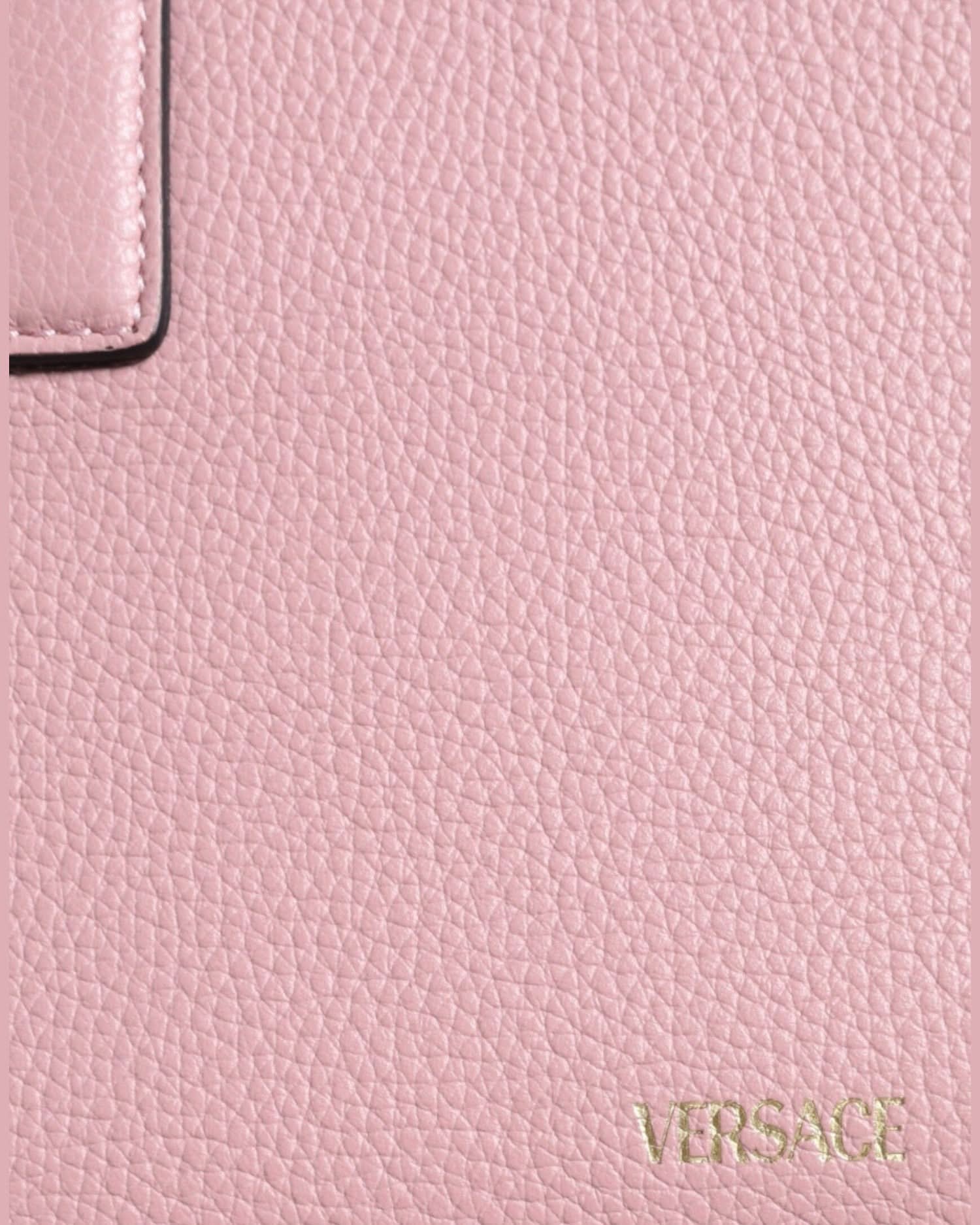 Versace Small Pink Top Handle Grainy Calf Leather Crossbody Bag Cross Body Bags