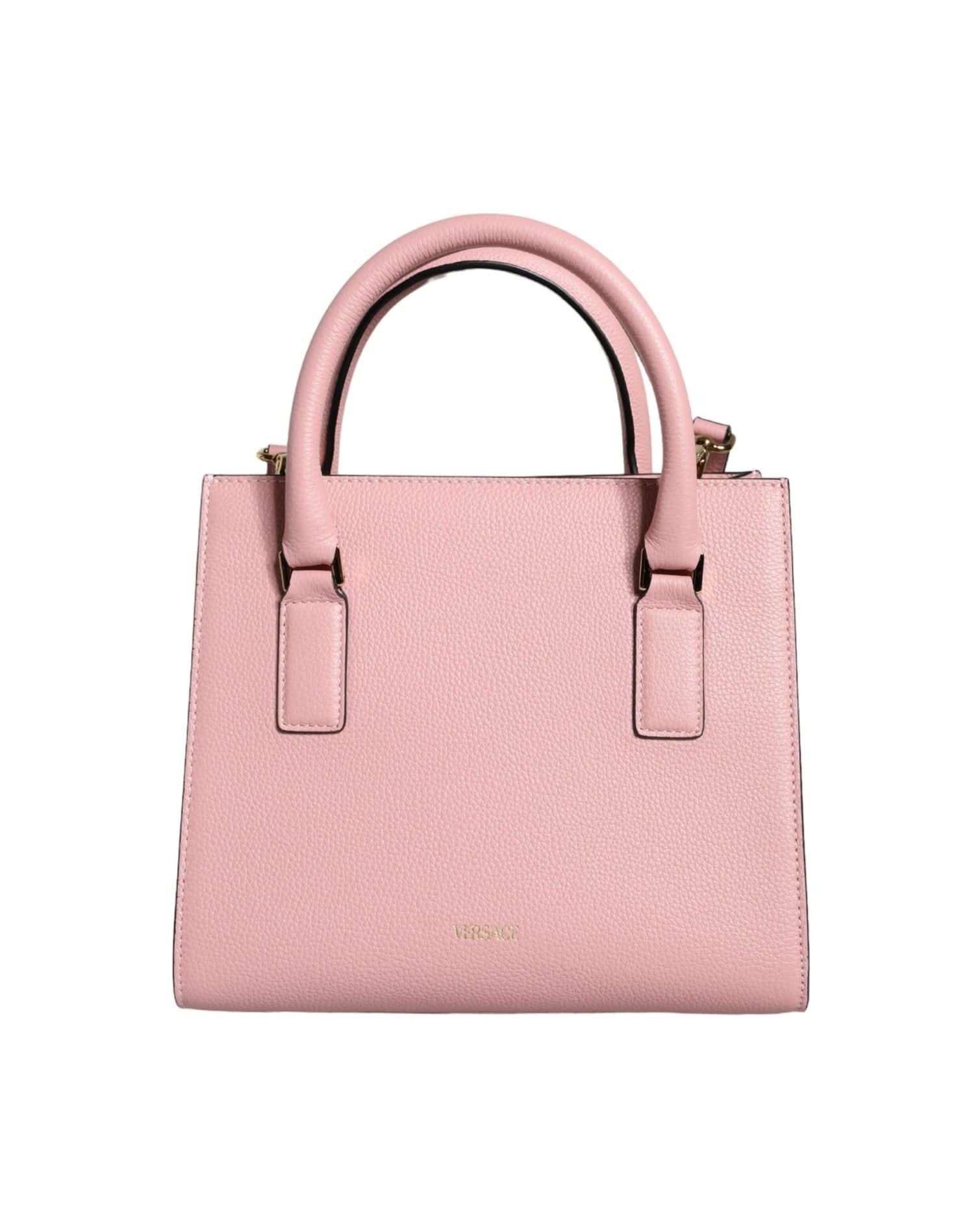 Versace Small Pink Top Handle Grainy Calf Leather Crossbody Bag Cross Body Bags